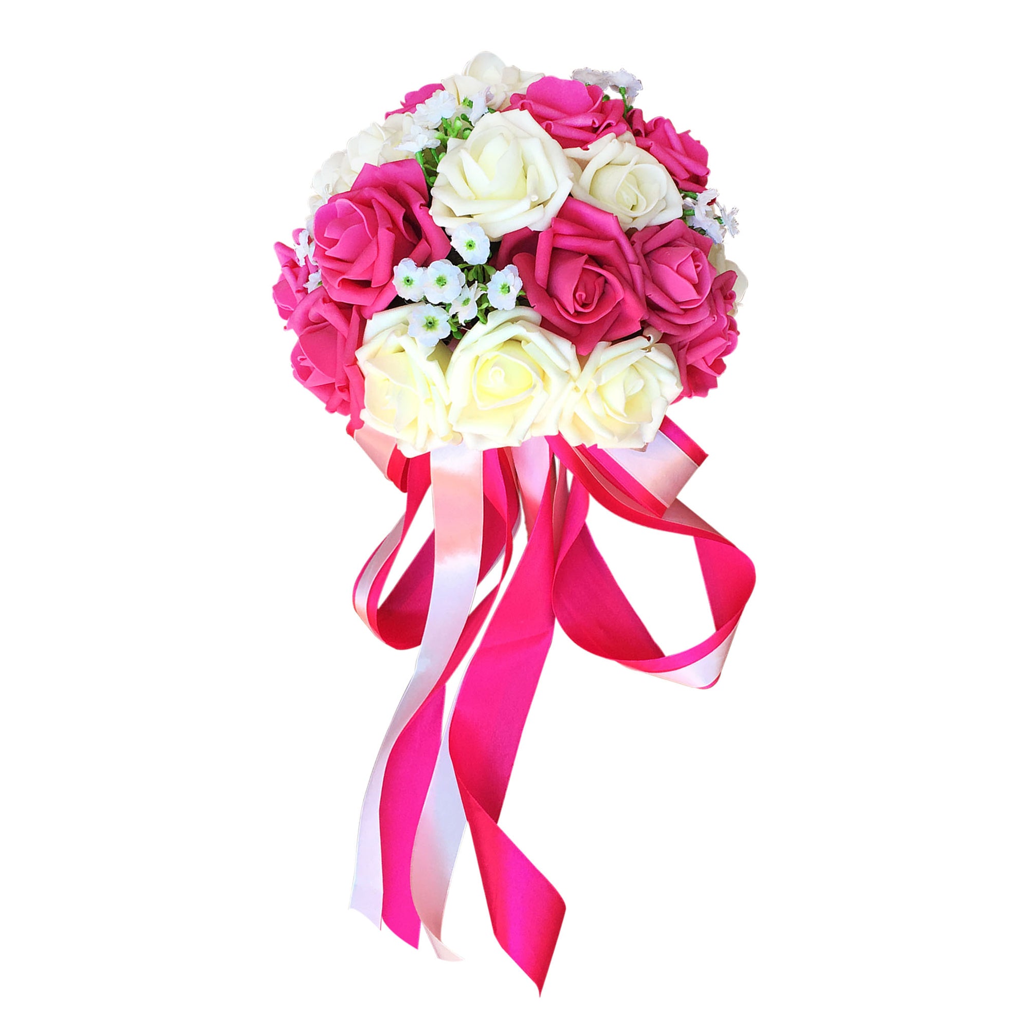 Fuschia Ivory Wedding Bridal Bouquet