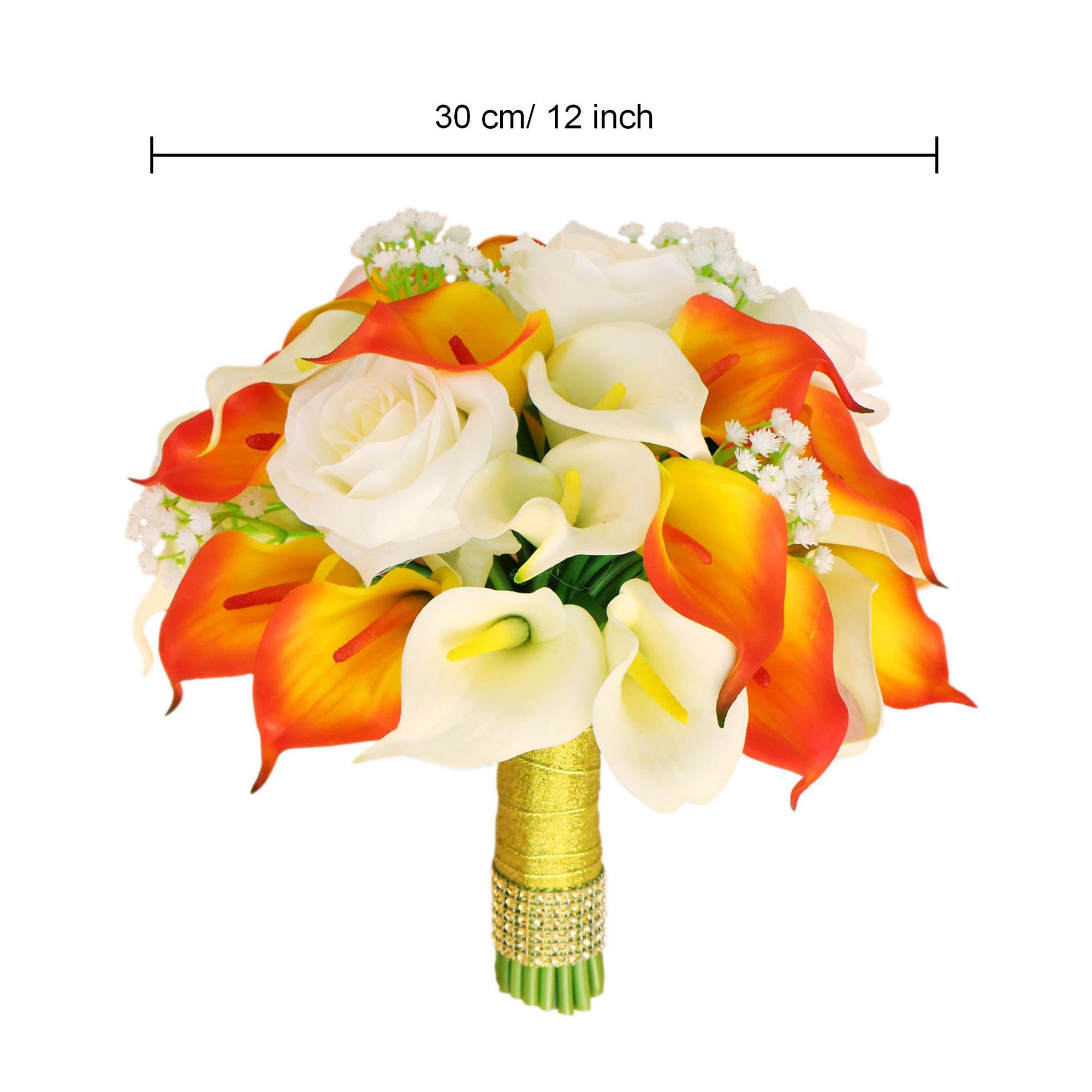 Burnt Orange Calla Lily Bouquet for Bridal Fall Wedding Flowers