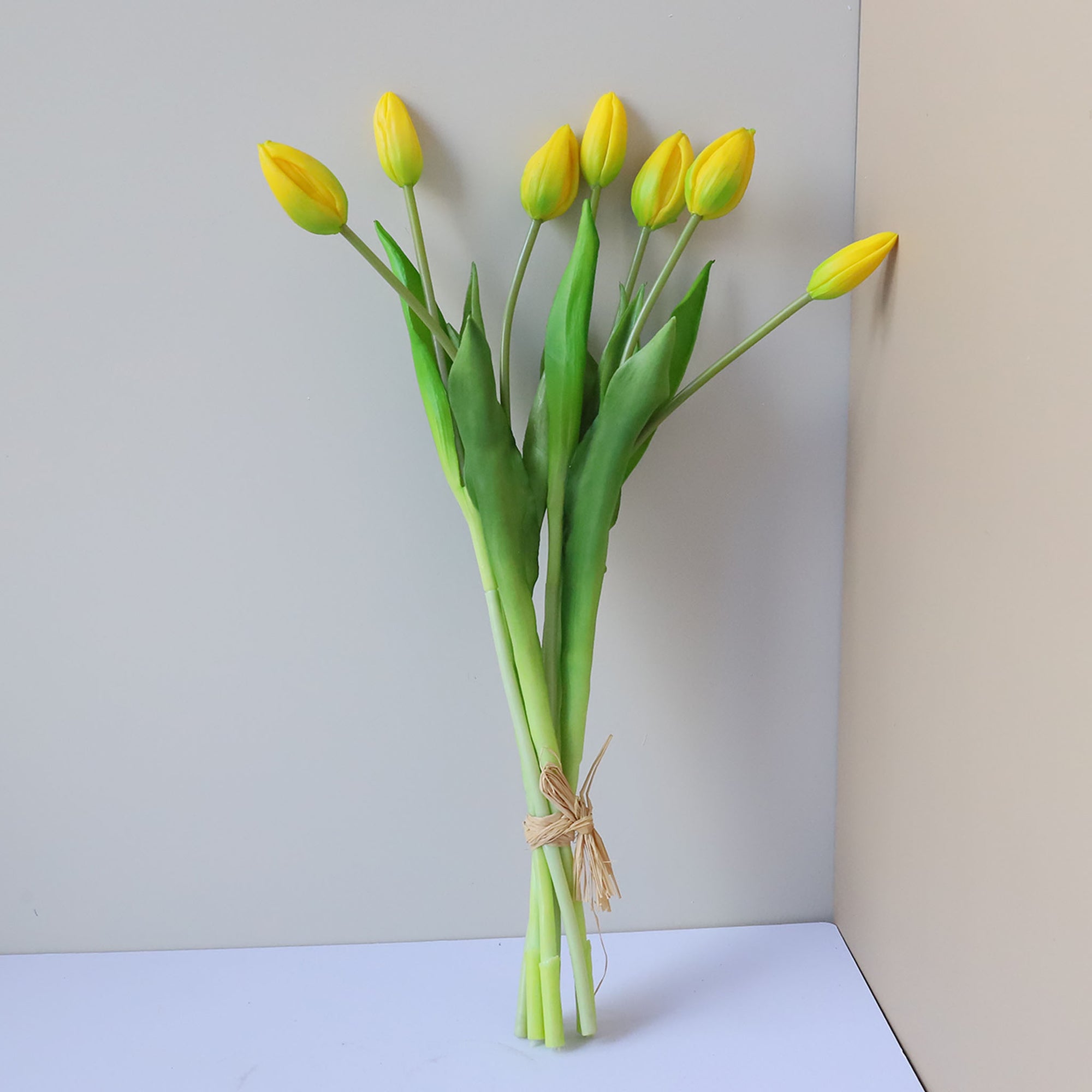 Realistic Latex Artificial Tulip Flower Bunch 17"