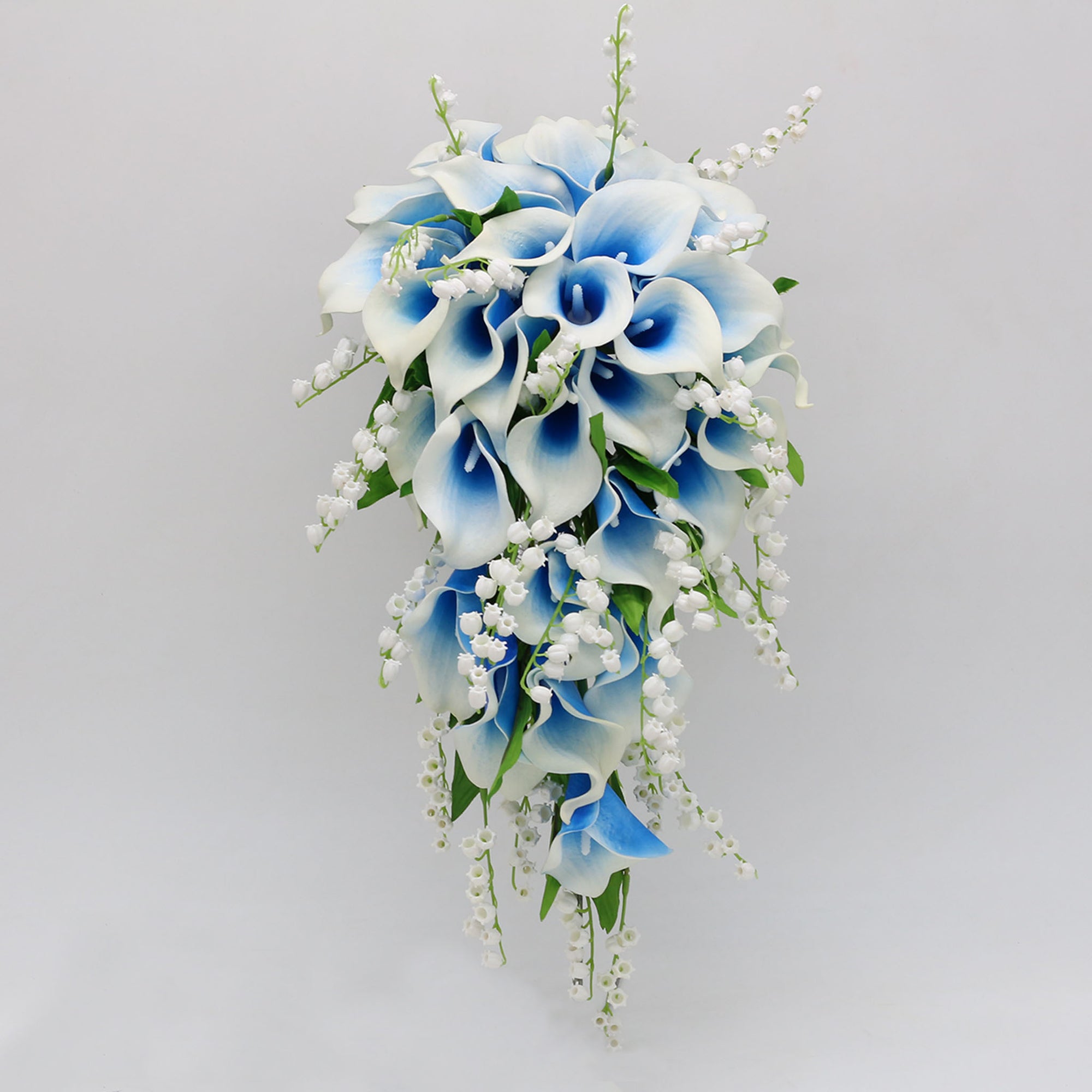 Cascade Bridal Blue Calla Lilies Bouquet Lily of the Valley