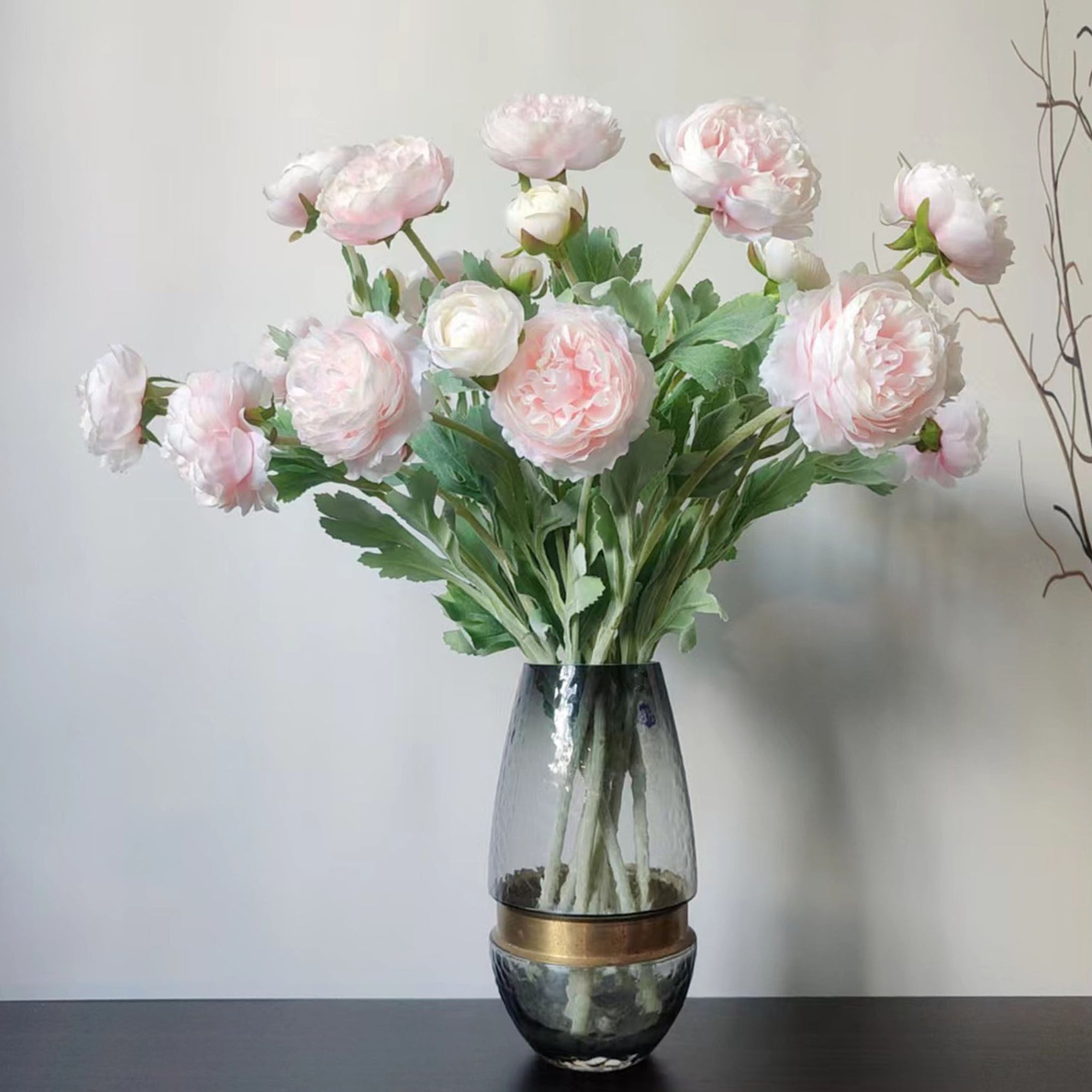 Artificial Ranunculus Flower Branch for Home Arrangement