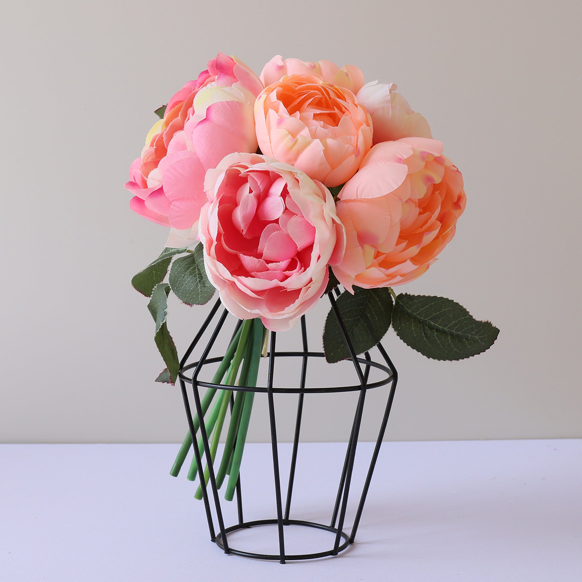 Faux Silk Peony Bouquet Artificial Flower Arrangement Wedding Centerpieces Decor