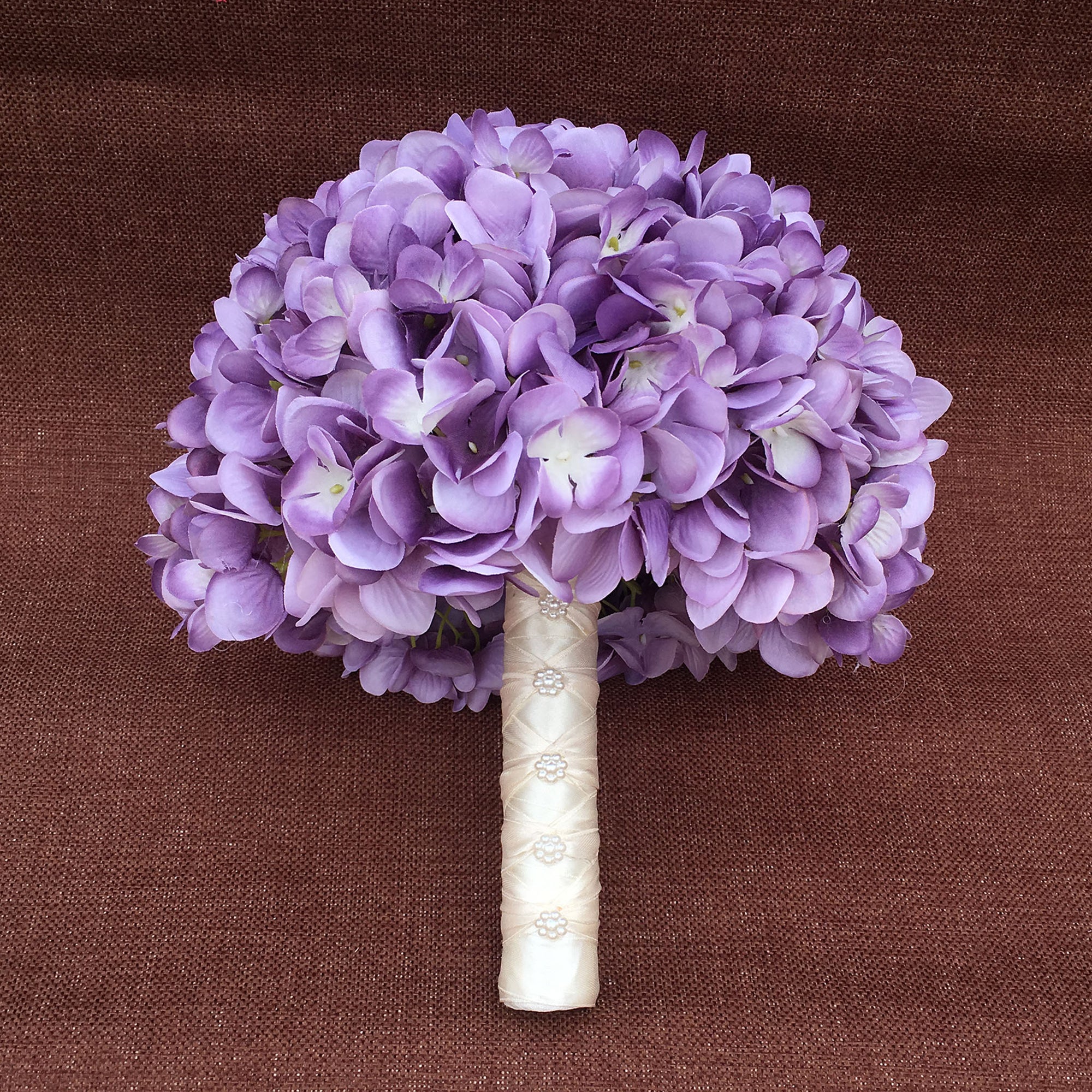 Laveder Hydrangea Bouquet Silk Flowers for Bridal Bouquet Boutonniere