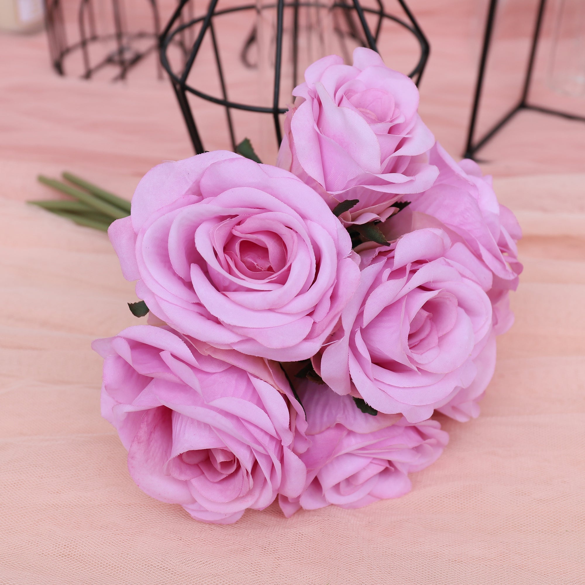 Silk Rose Bouquet 7 Individual Flowers