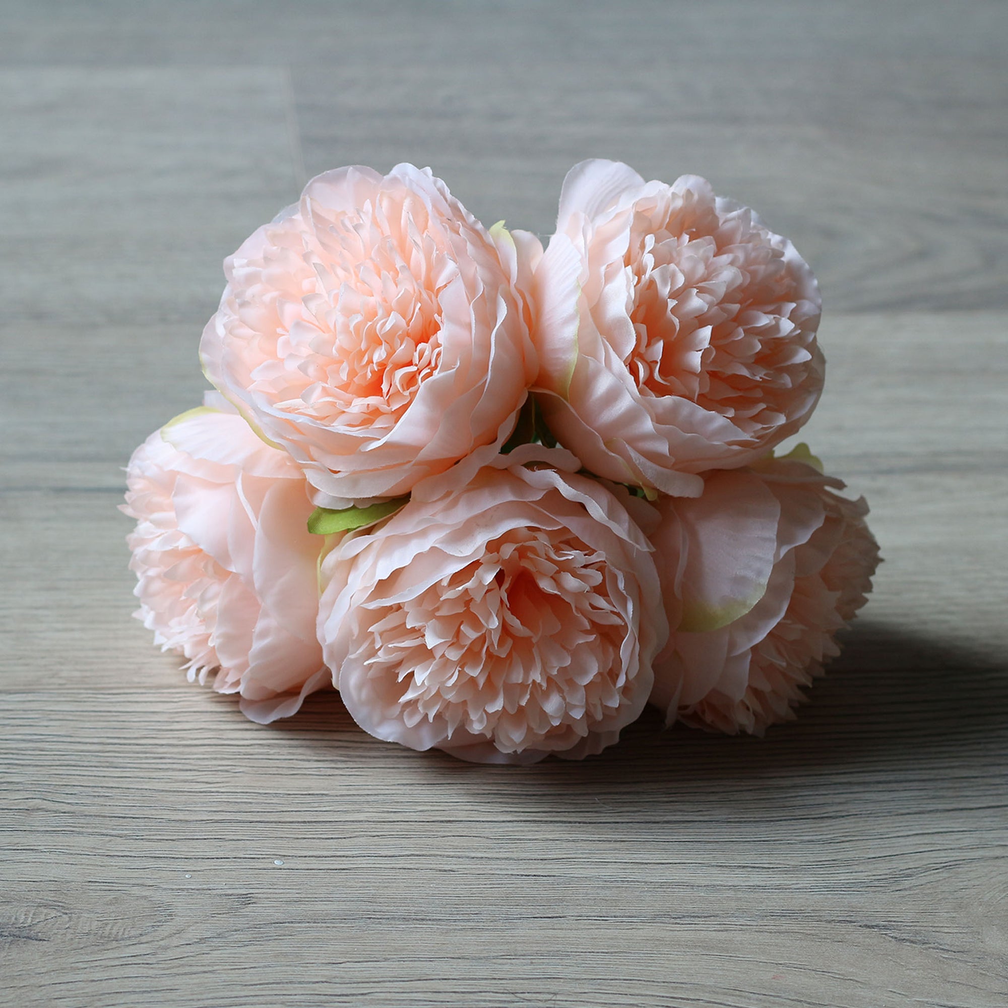 Peach Pink Bridal Bouquet Silk Peony Peach Wedding Flowers