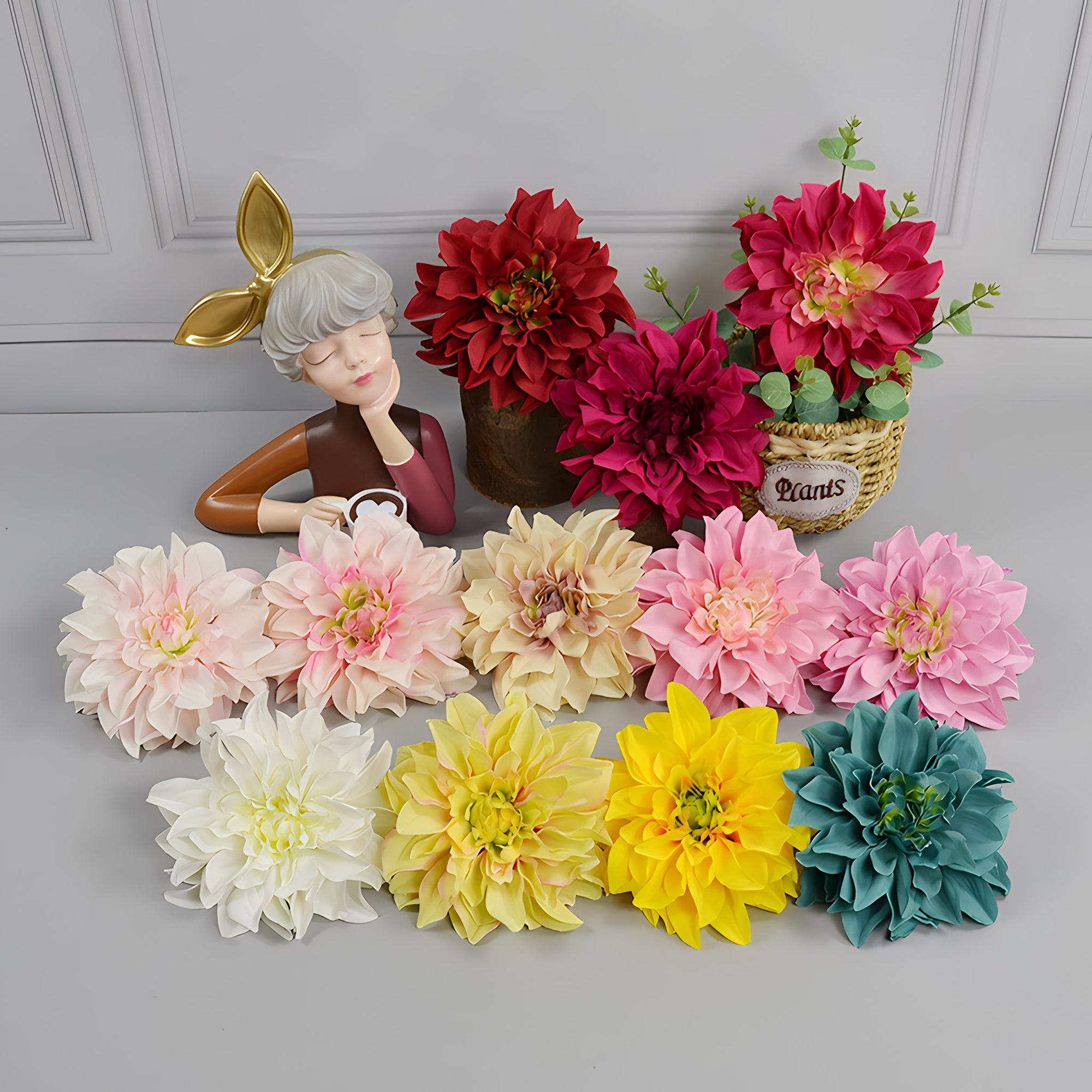 Wholesale Bulk Large Silk Dahlia Flowers 16cm