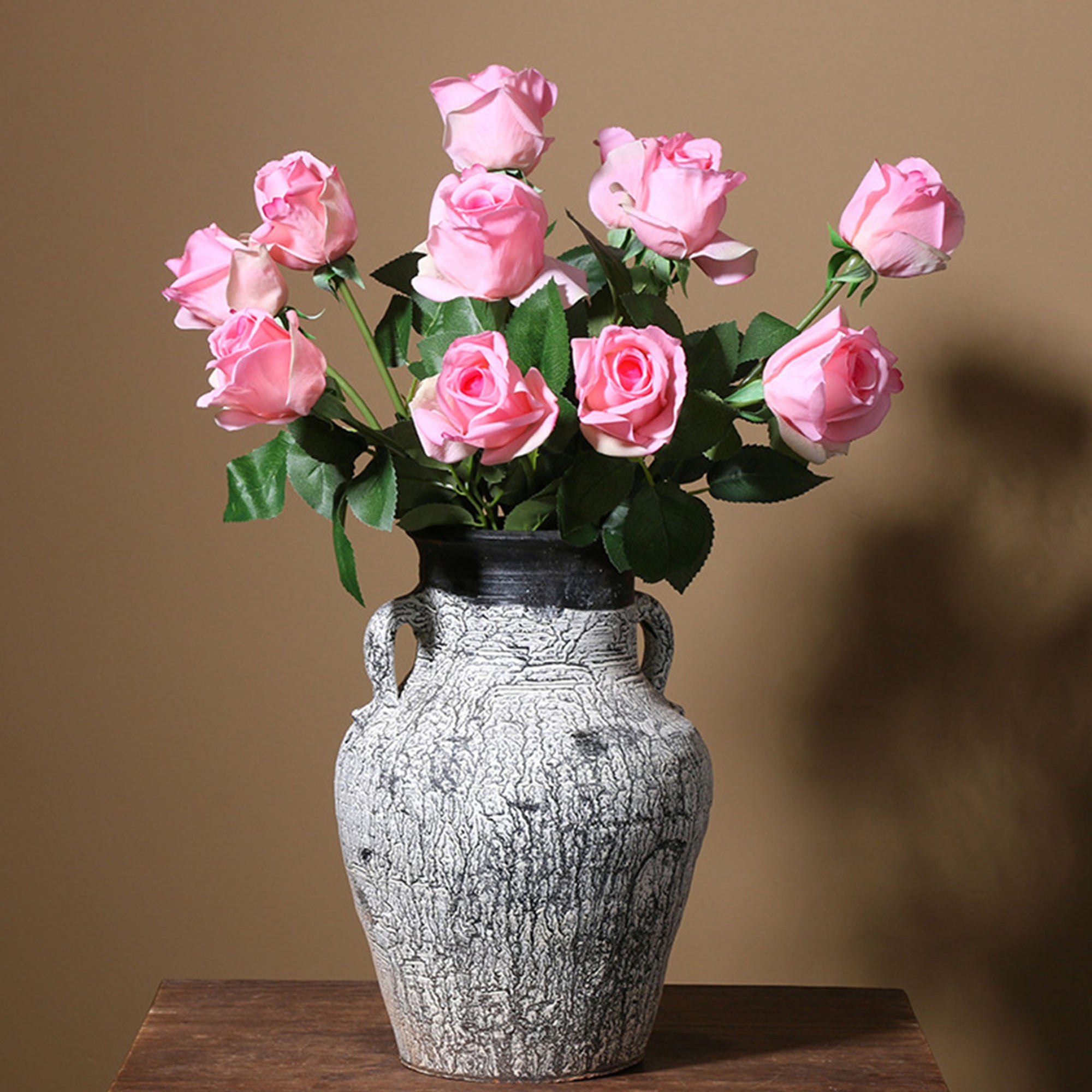 Realistic Flowers Real Touch Half Open Roses 22"