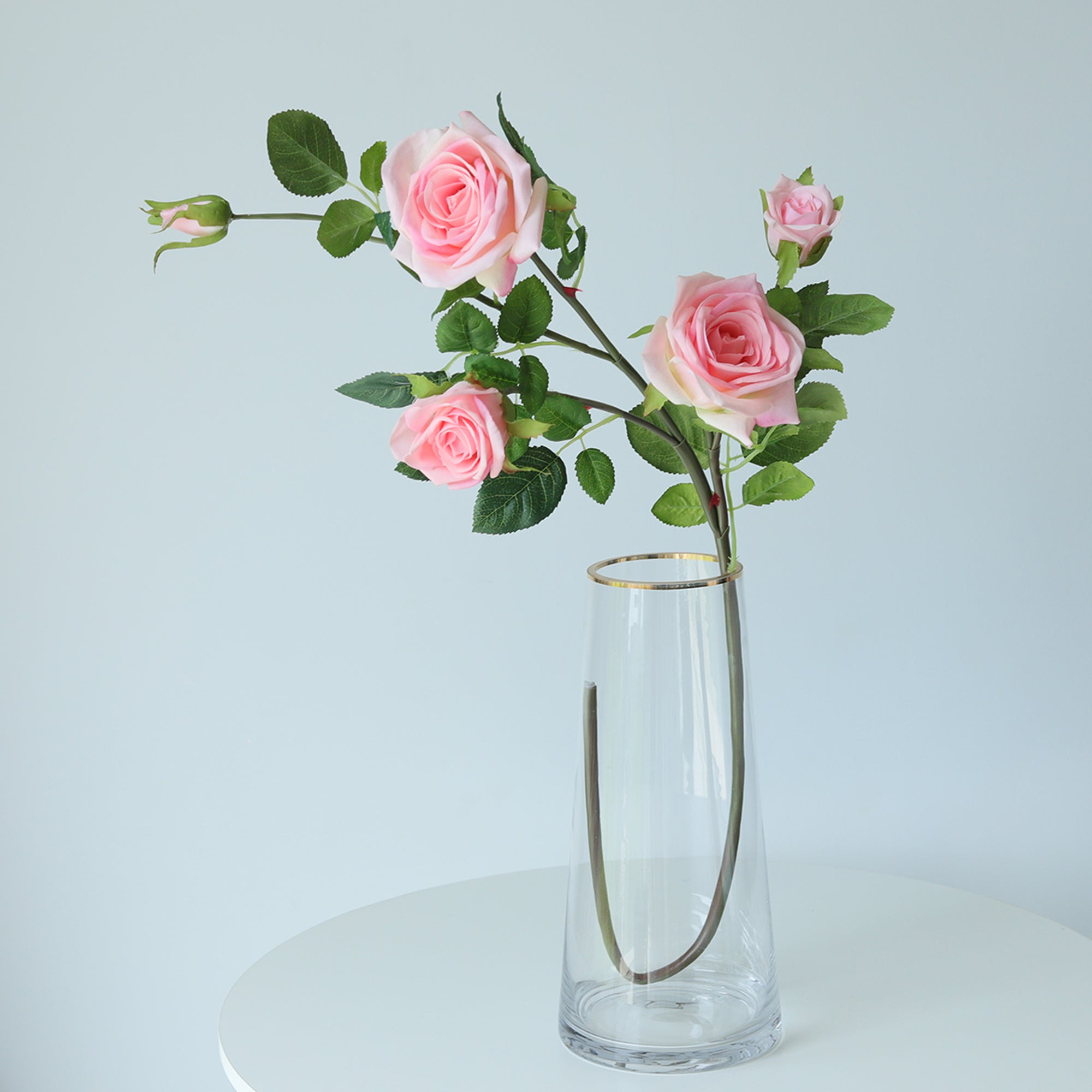 Spray Real Touch Roses Artificial Flowers 5 Colors