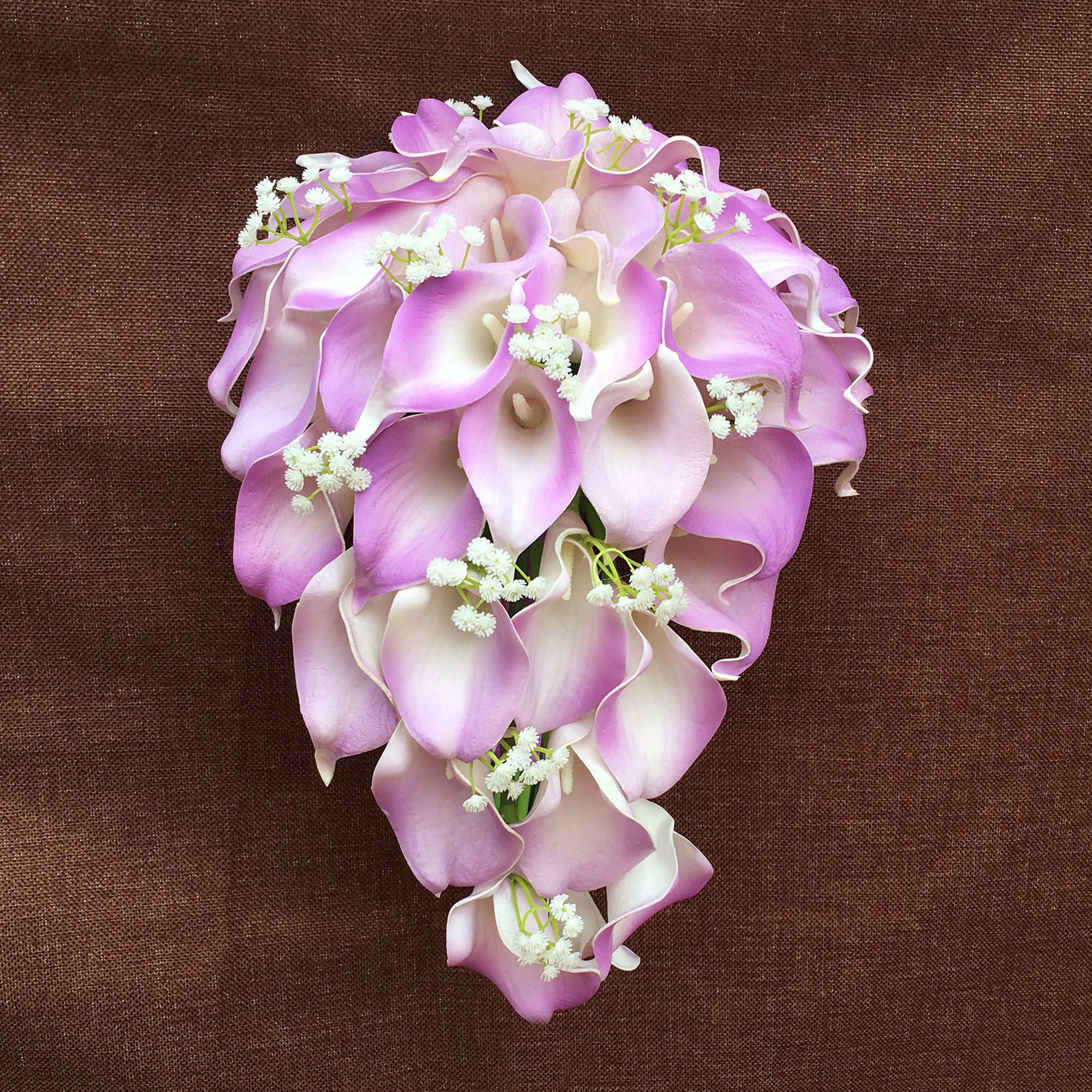 Cascade Bouquet Wedding Flowers Lavender Calla Lily Bouquet
