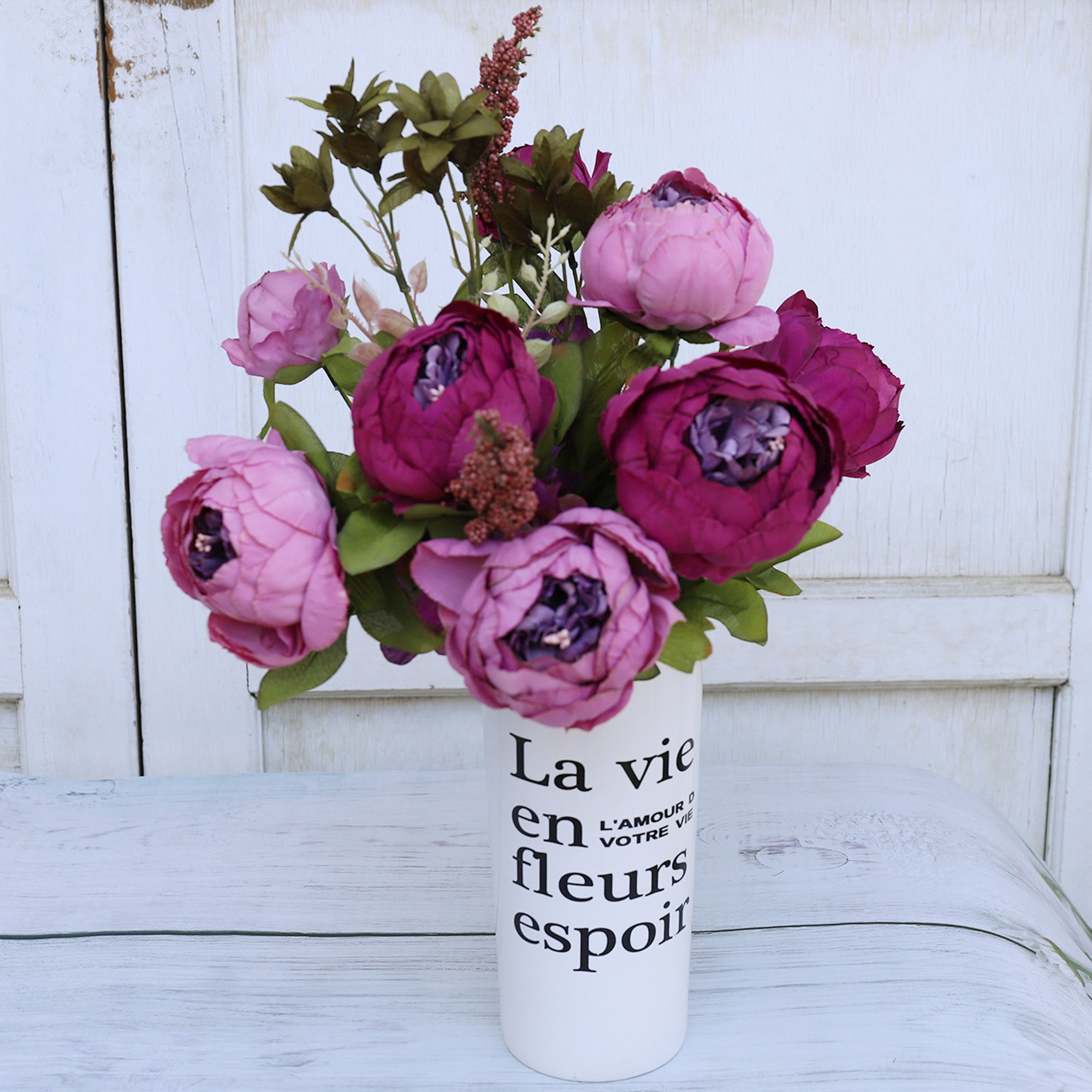 Decorative Artificial Flower Silk Peony Flowers Bouquet 10 Flower Heads Peonies