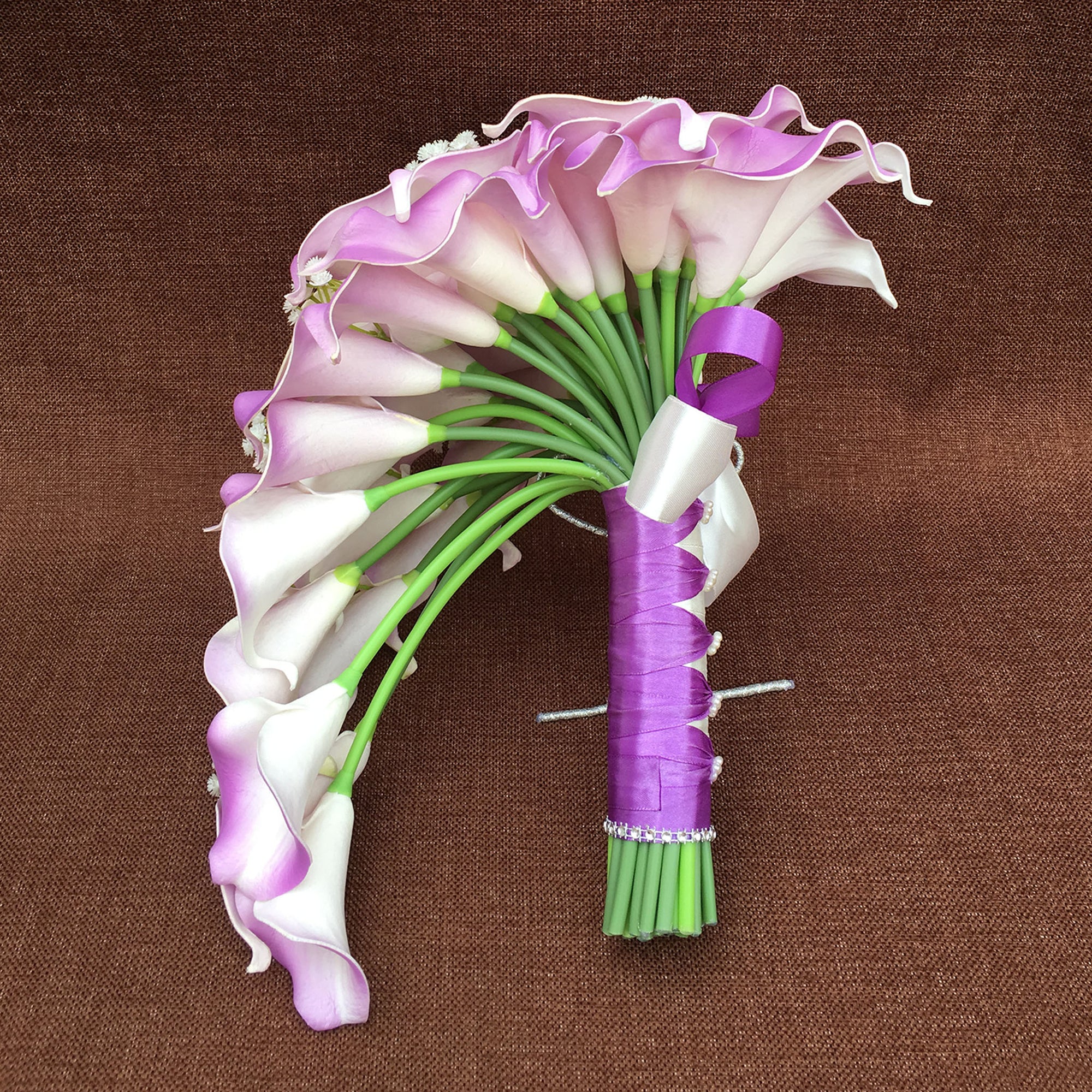 Cascade Bouquet Wedding Flowers Lavender Calla Lily Bouquet