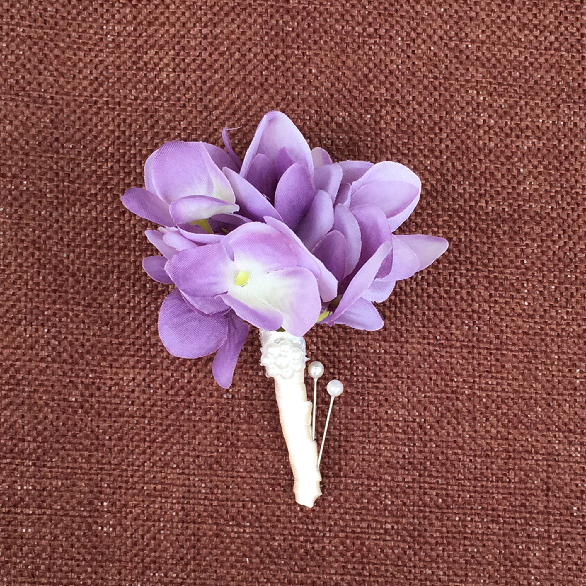 Laveder Hydrangea Bouquet Silk Flowers for Bridal Bouquet Boutonniere