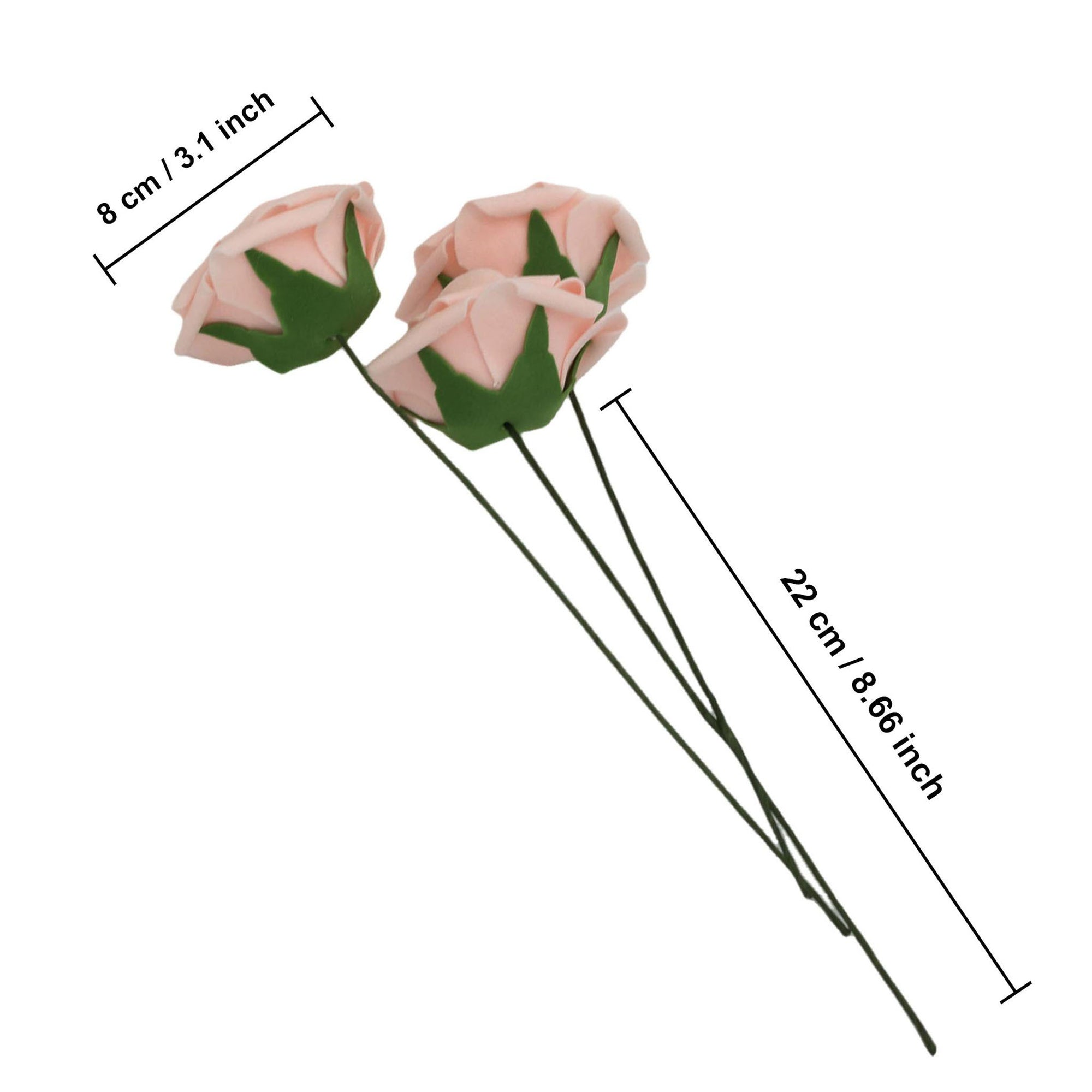 Pink Blush Flowers Foam Roses Artificial Wedding Flowers