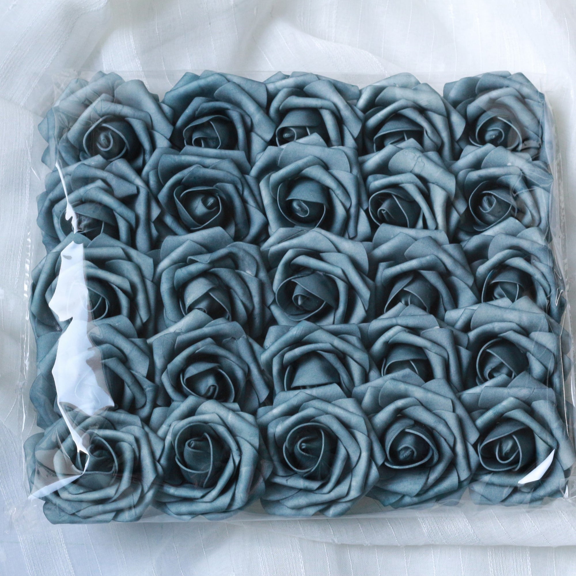Artificial Foam Roses Dusty Blue Flowers for Wedding
