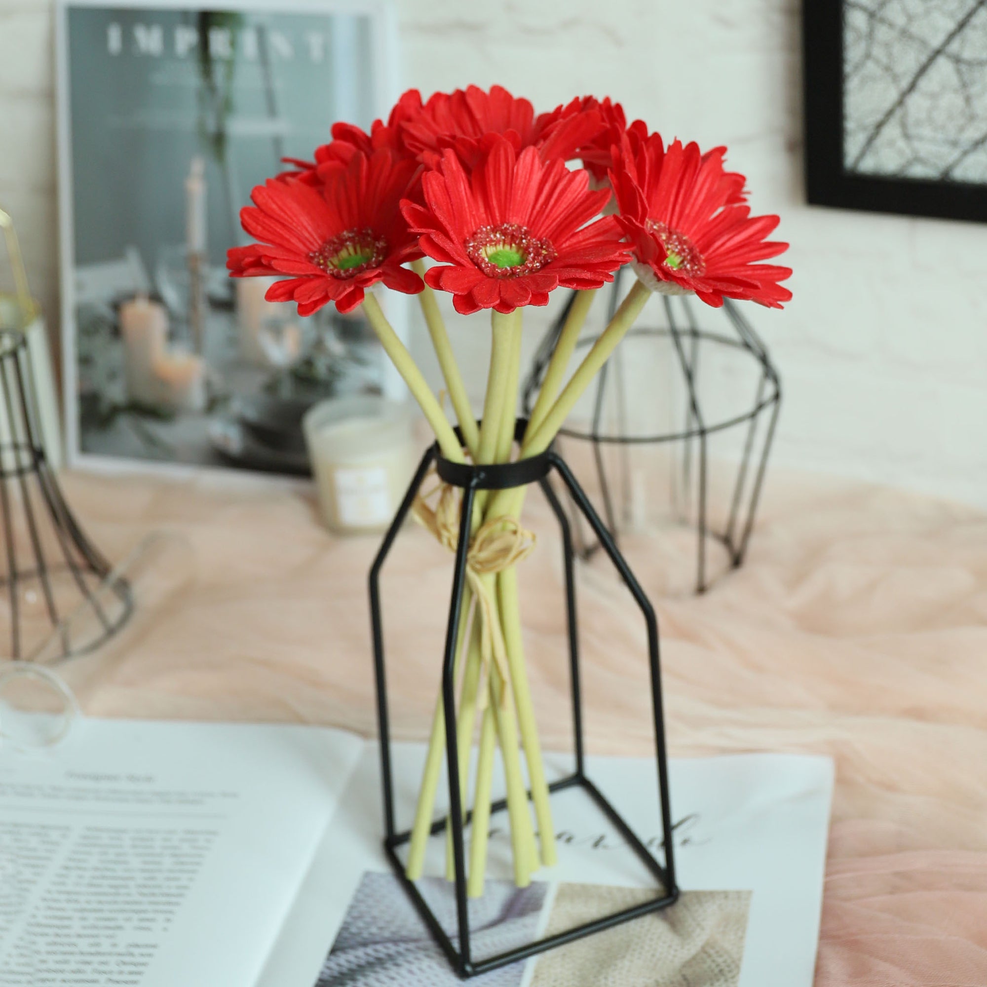 Realistic Artificial Gerbera Daisy Flower Bouquet