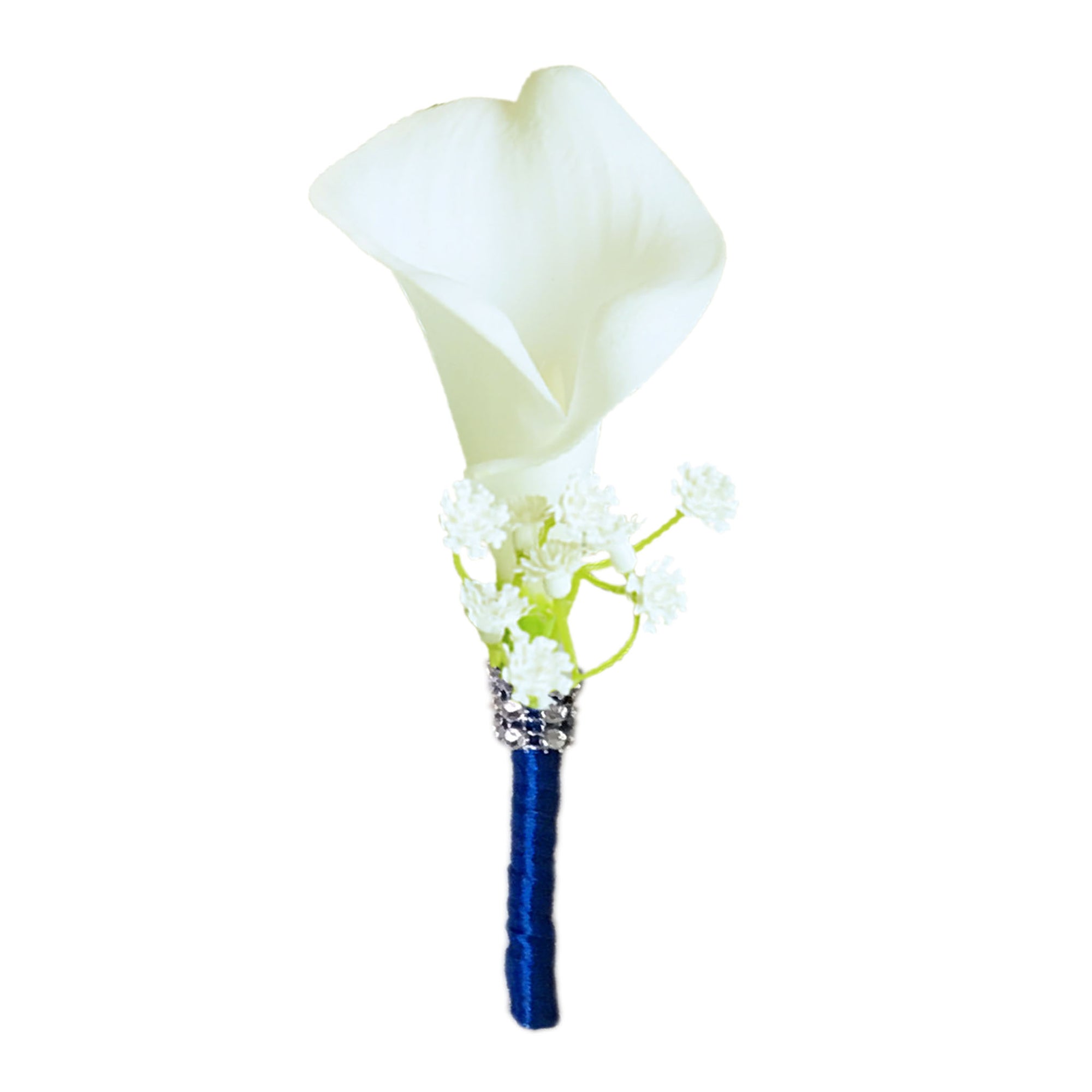 Flower Bouquet for Bridal Bridesmaid Picasso Blue White Calla Lily