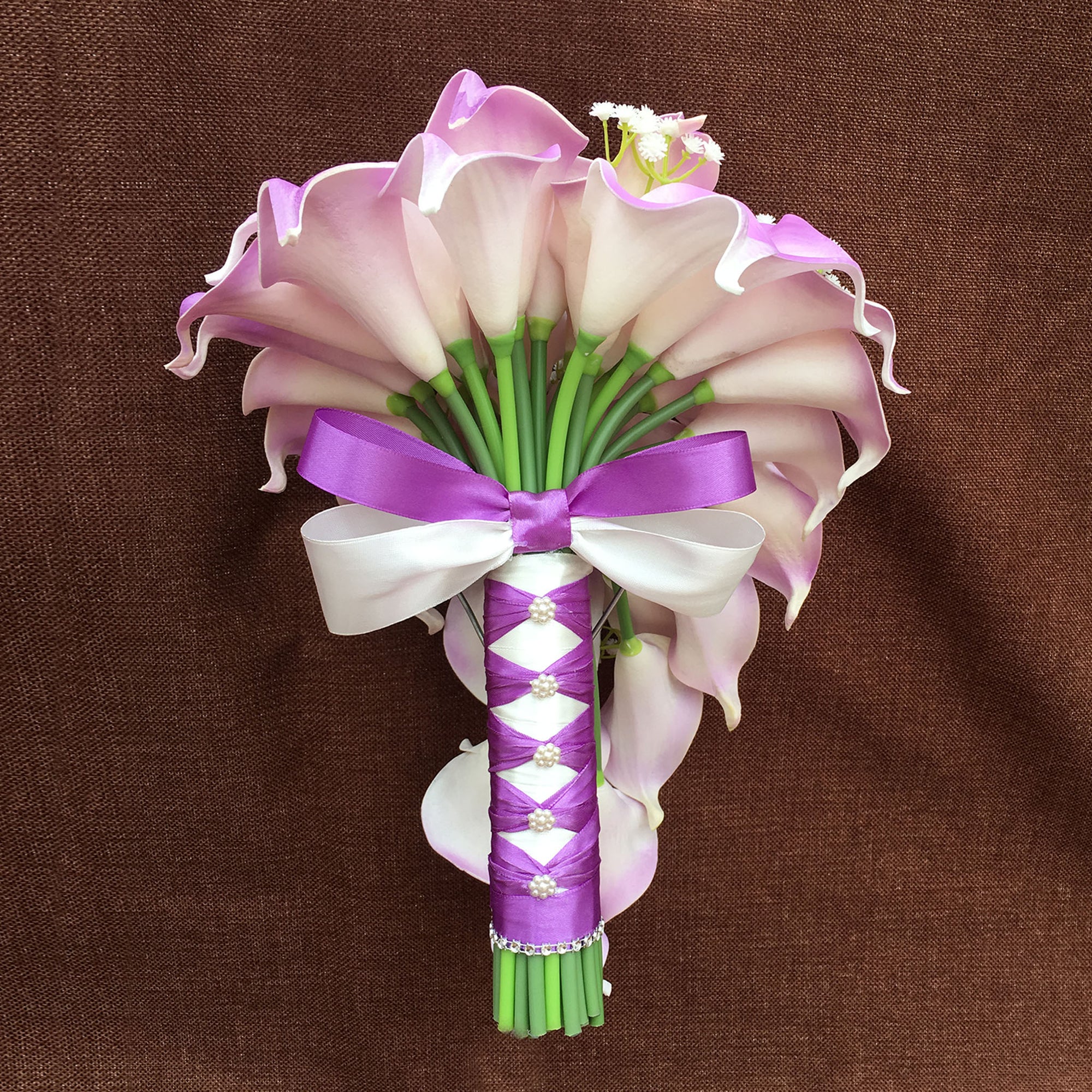 Cascade Bouquet Wedding Flowers Lavender Calla Lily Bouquet