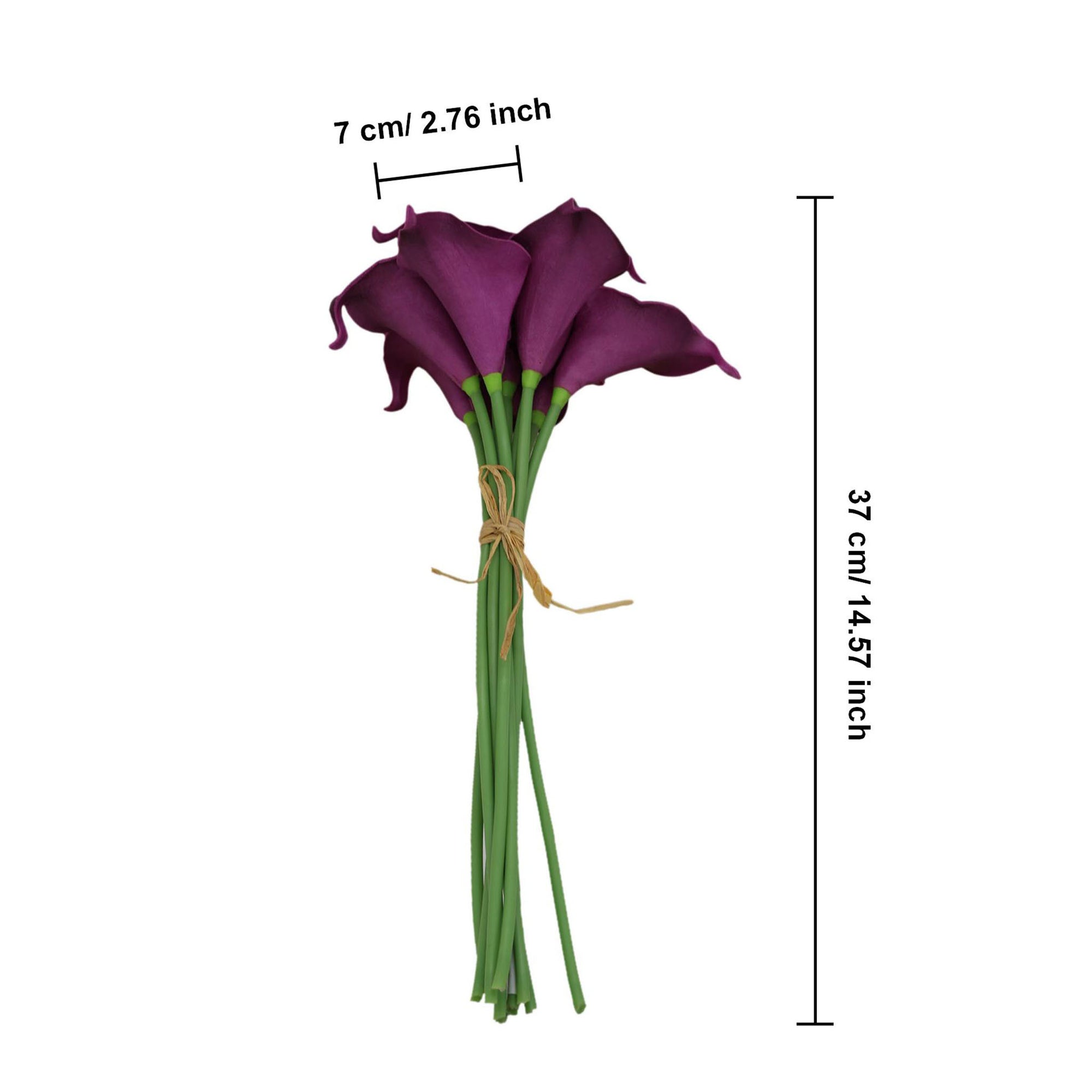 Plum Purple Calla Lily Flowers Real Touch Wedding Bouquet