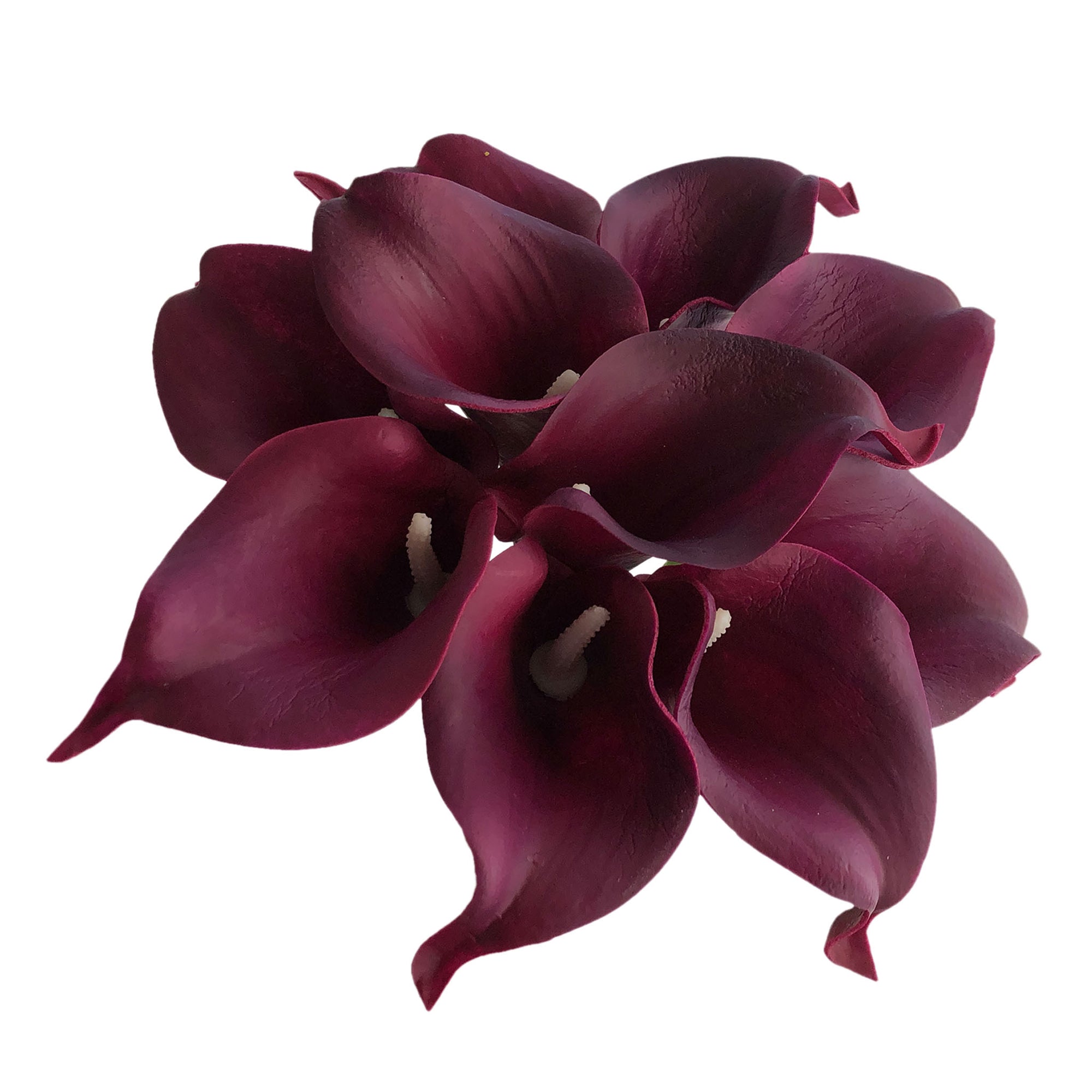Plum Wedding Flowers Fake Calla Lily Bouquet