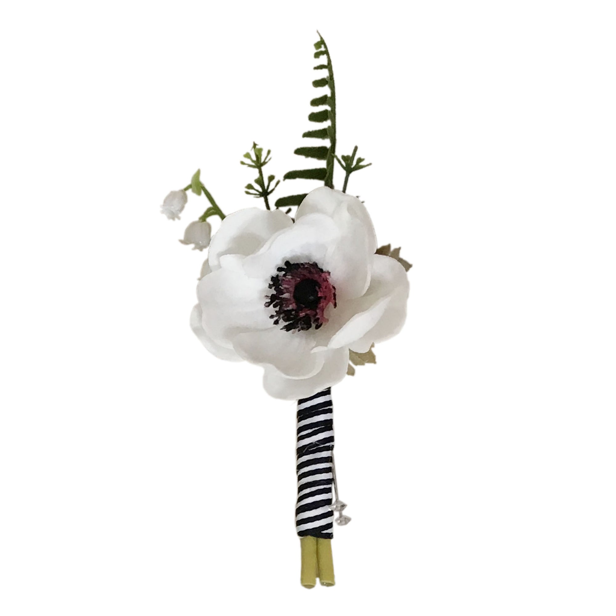 Rustic Peony Bouquet White Anemones Boutonniere Silk Flower Bouquet