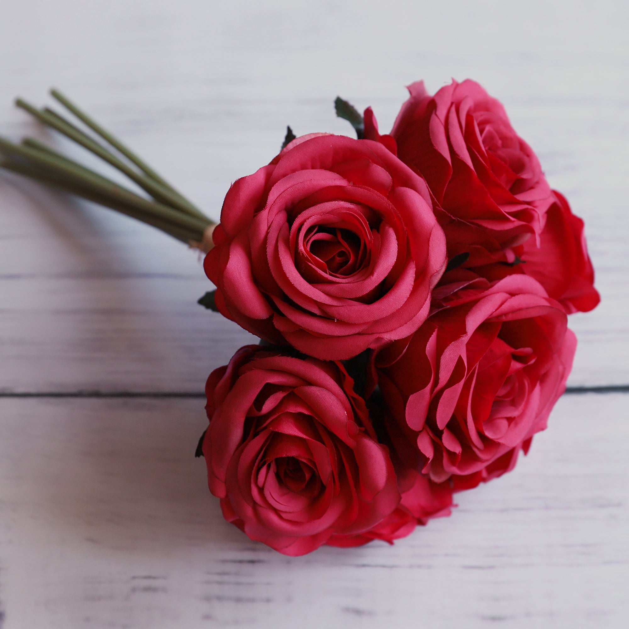 Silk Rose Bouquet 7 Individual Flowers