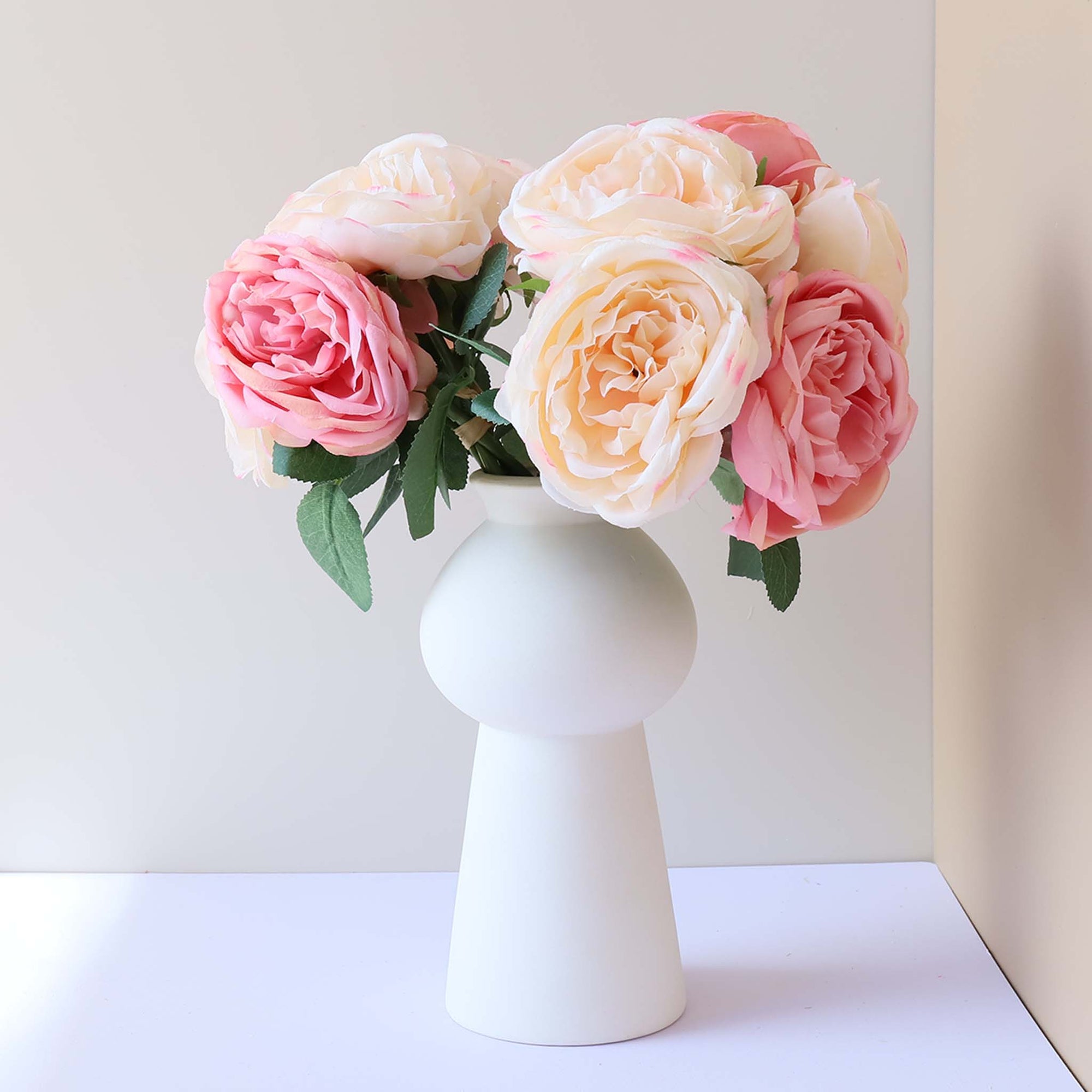 Silk Peony Blush Pink Flower Bouquet Pink Wedding Flower Faux Peonies Bouquet
