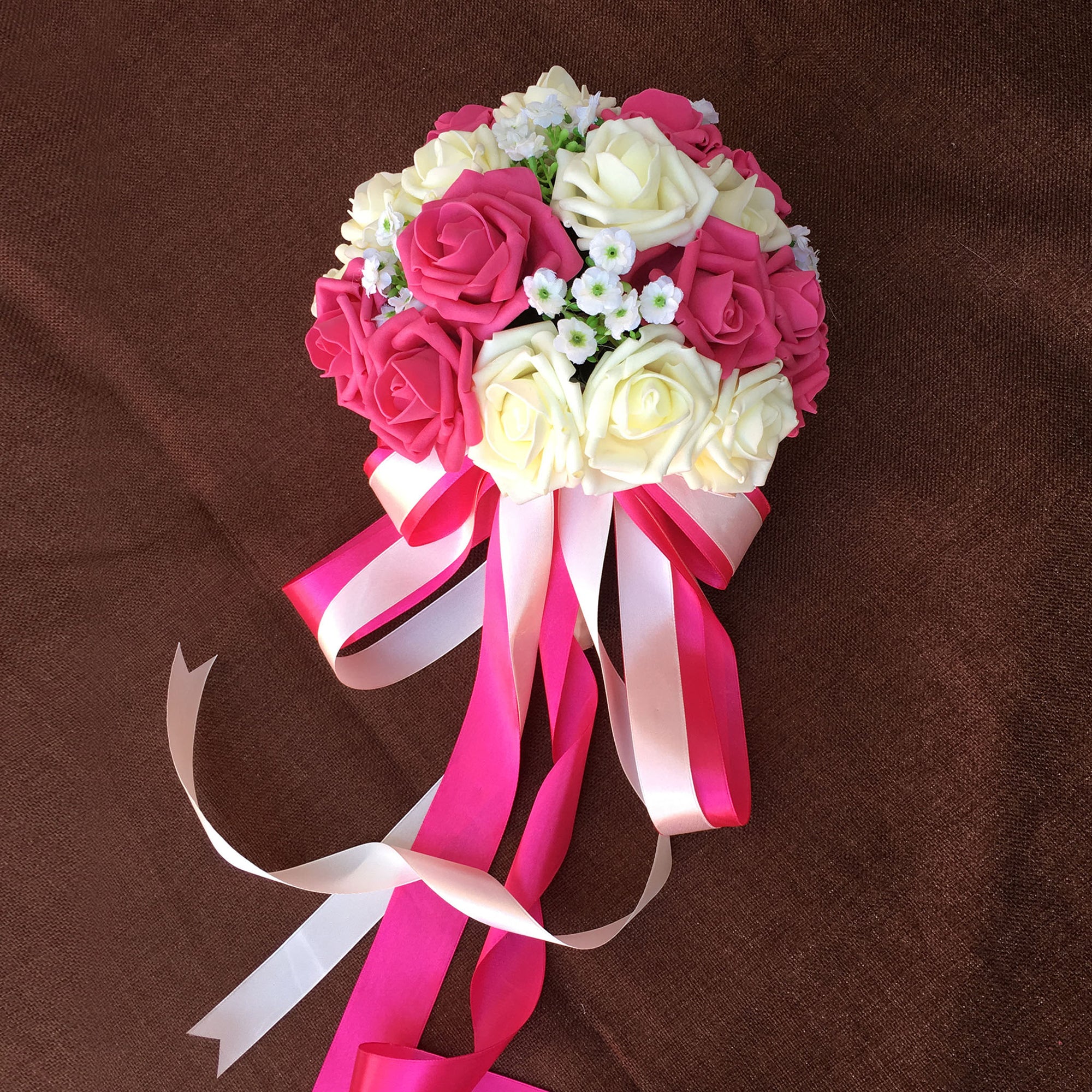 Fuschia Ivory Wedding Bridal Bouquet