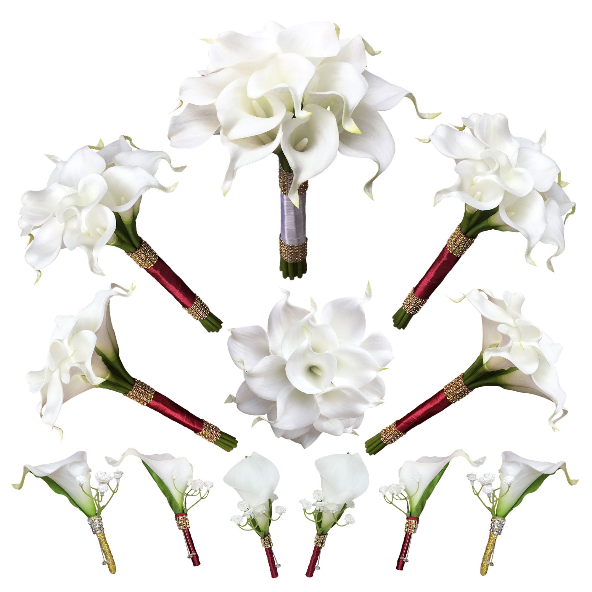 White Flower Bridal Bouquet Fake Calla Lily Bouquets