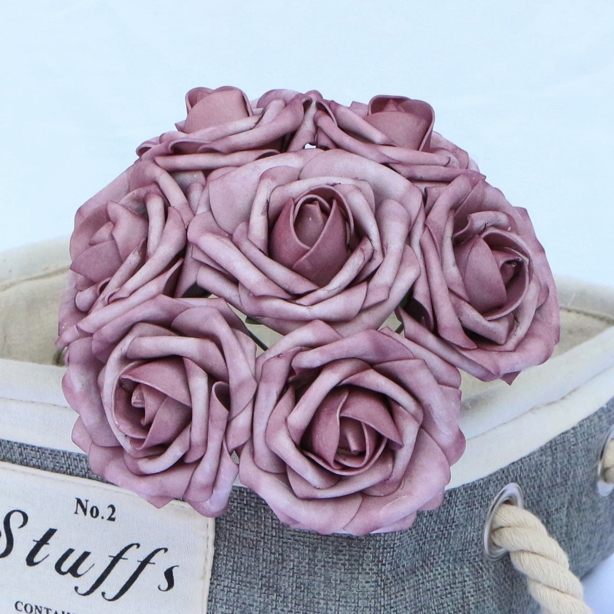 Dusty Purple Foam Roses Artificial Wedding Flowers