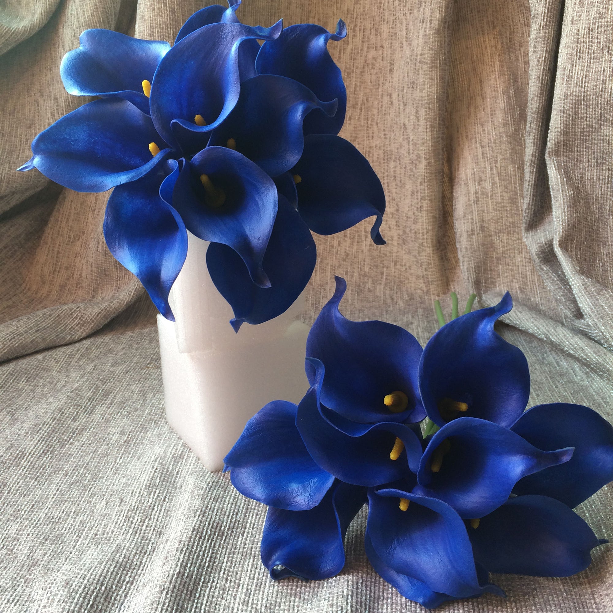Royal Blue Calla Lily Bouquet Real Touch Flowers