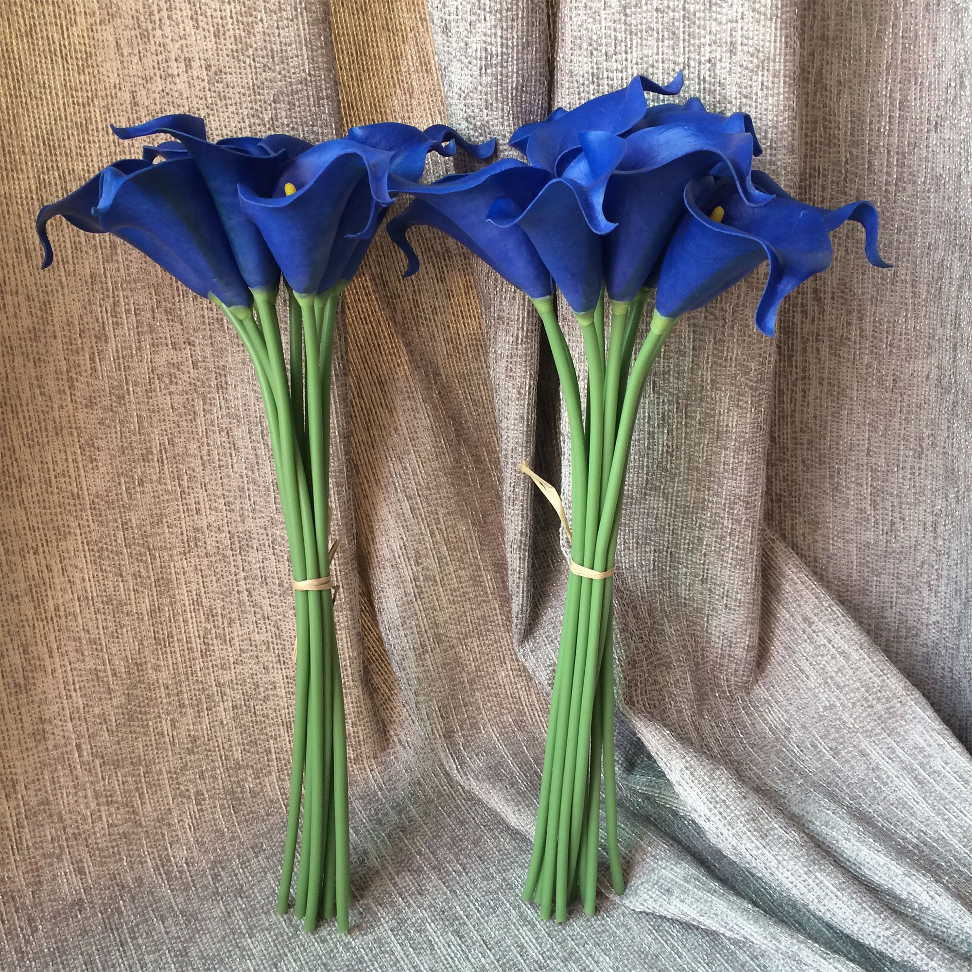 Royal Blue Calla Lily Bouquet Real Touch Flowers