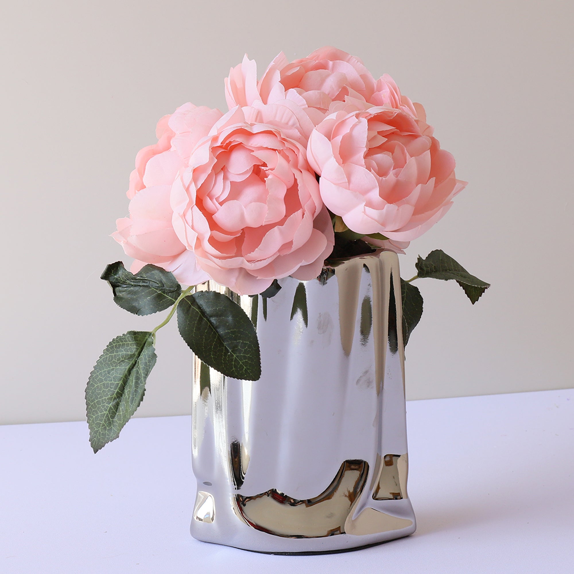 Faux Silk Peony Bouquet Artificial Flower Arrangement Wedding Centerpieces Decor