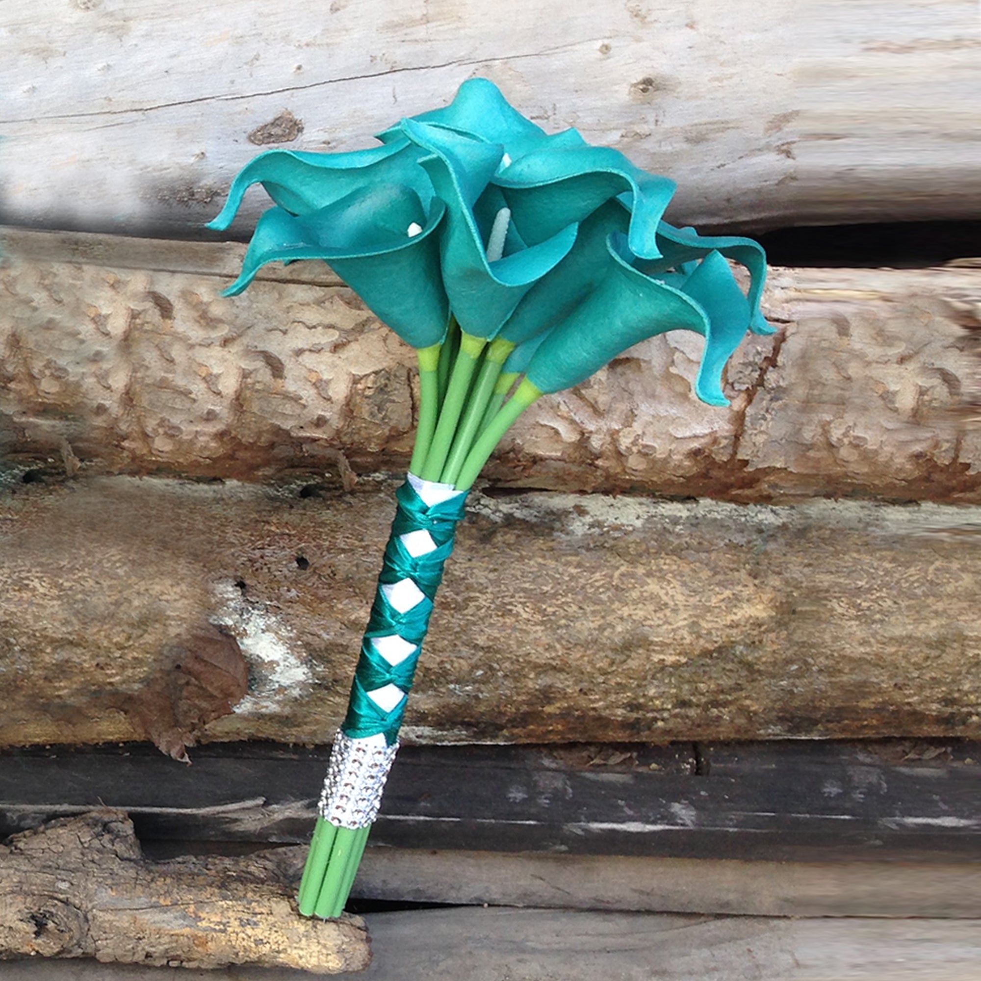 Teal Wedding Bouquets for Bridal Bridesmaids