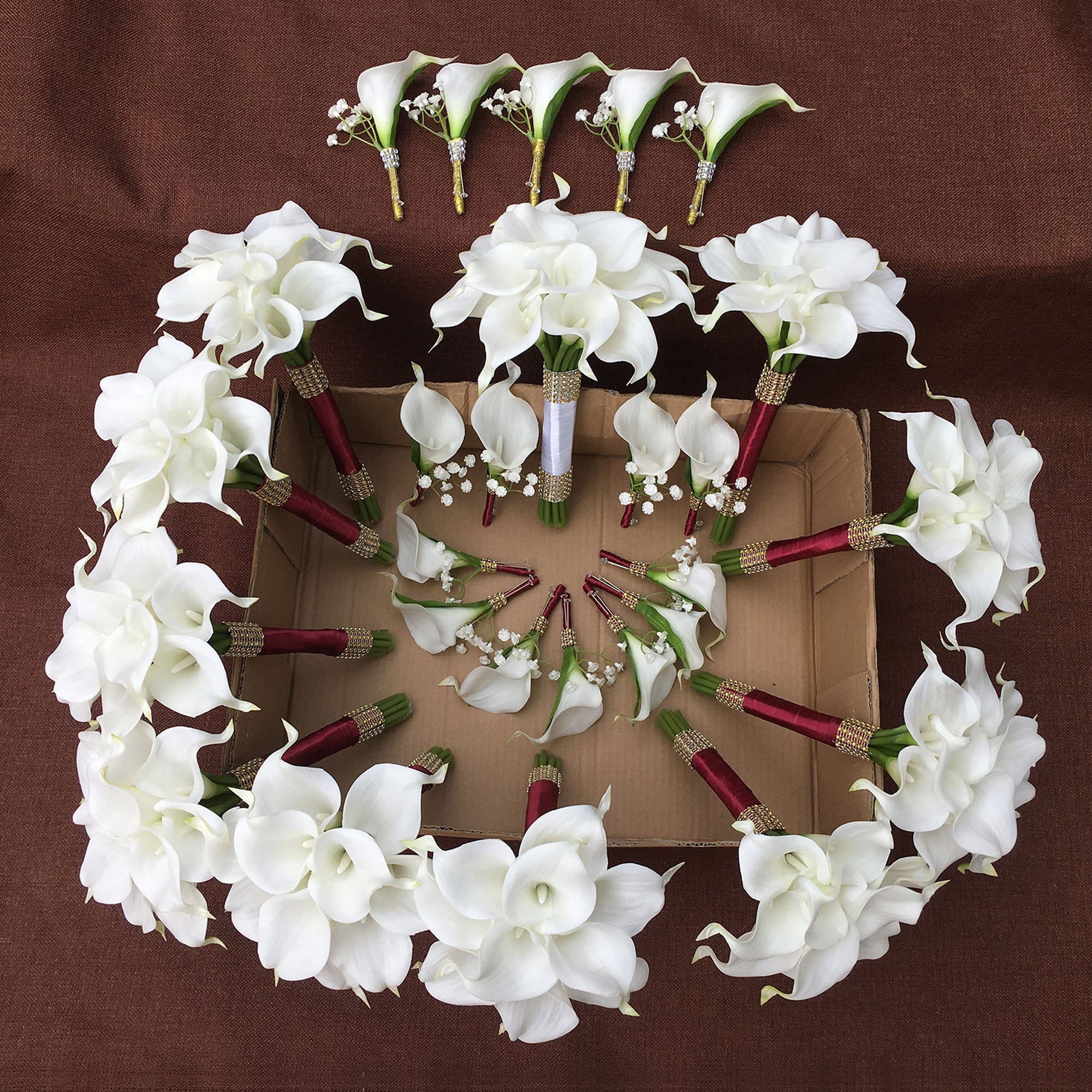 White Flower Bridal Bouquet Fake Calla Lily Bouquets