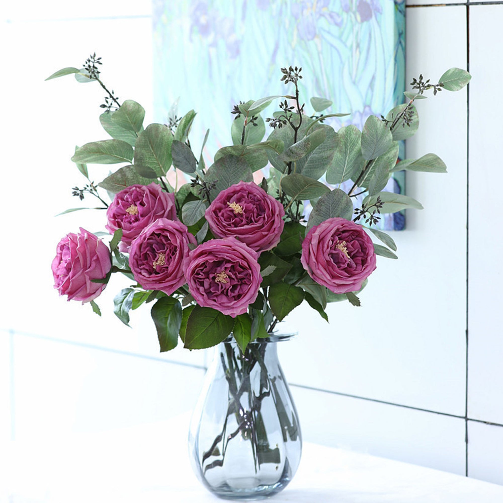 Austin Cabbage Roses Real Touch Flowers