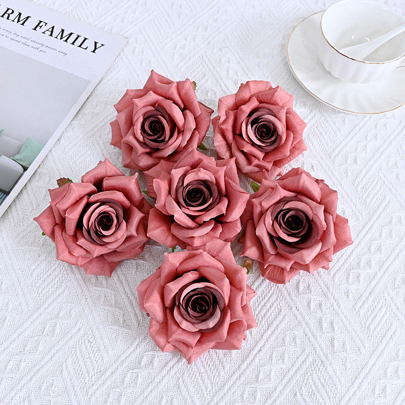 Wholesale Silk Flat Roses Artificial Flowers Crafts