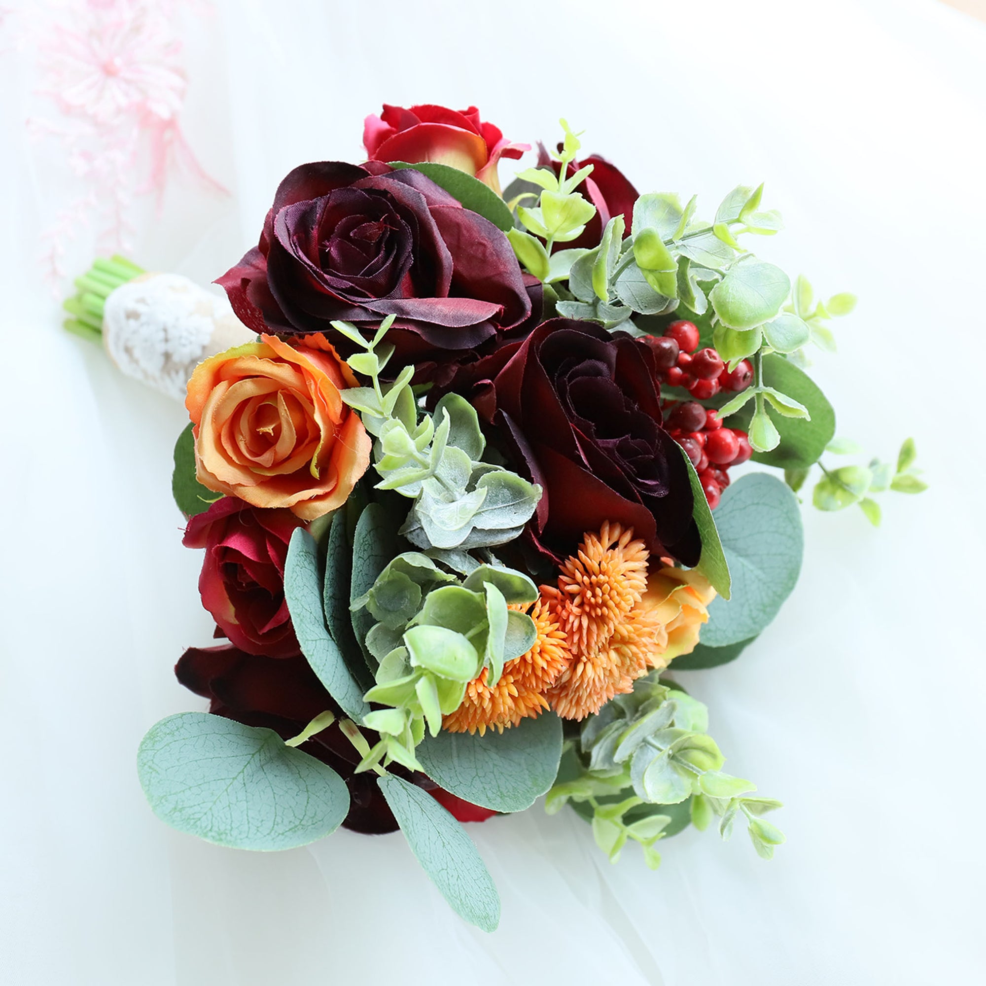 Bridesmaid Rustic Bouquet Roses Greenery Bouquet