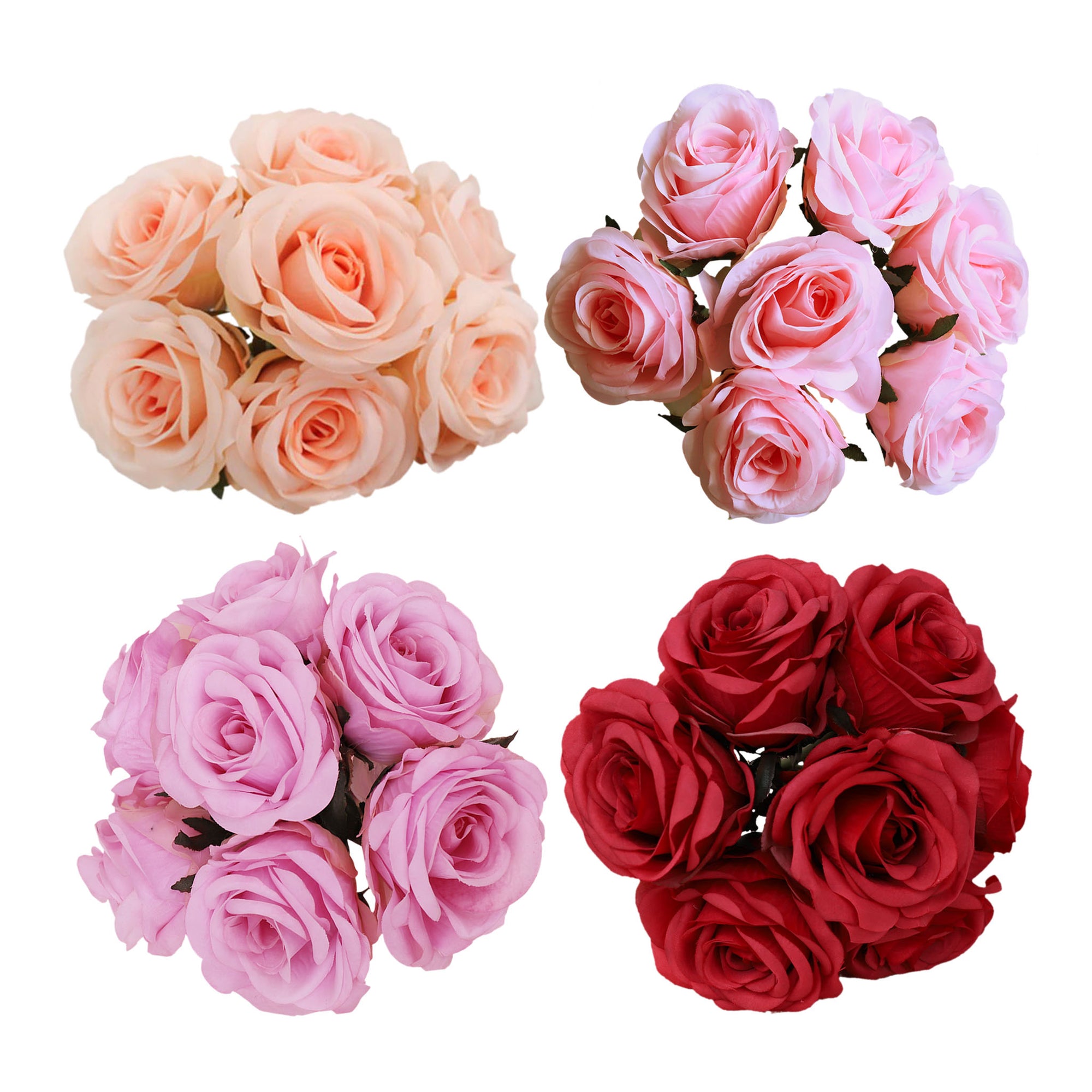 Silk Rose Bouquet 7 Individual Flowers