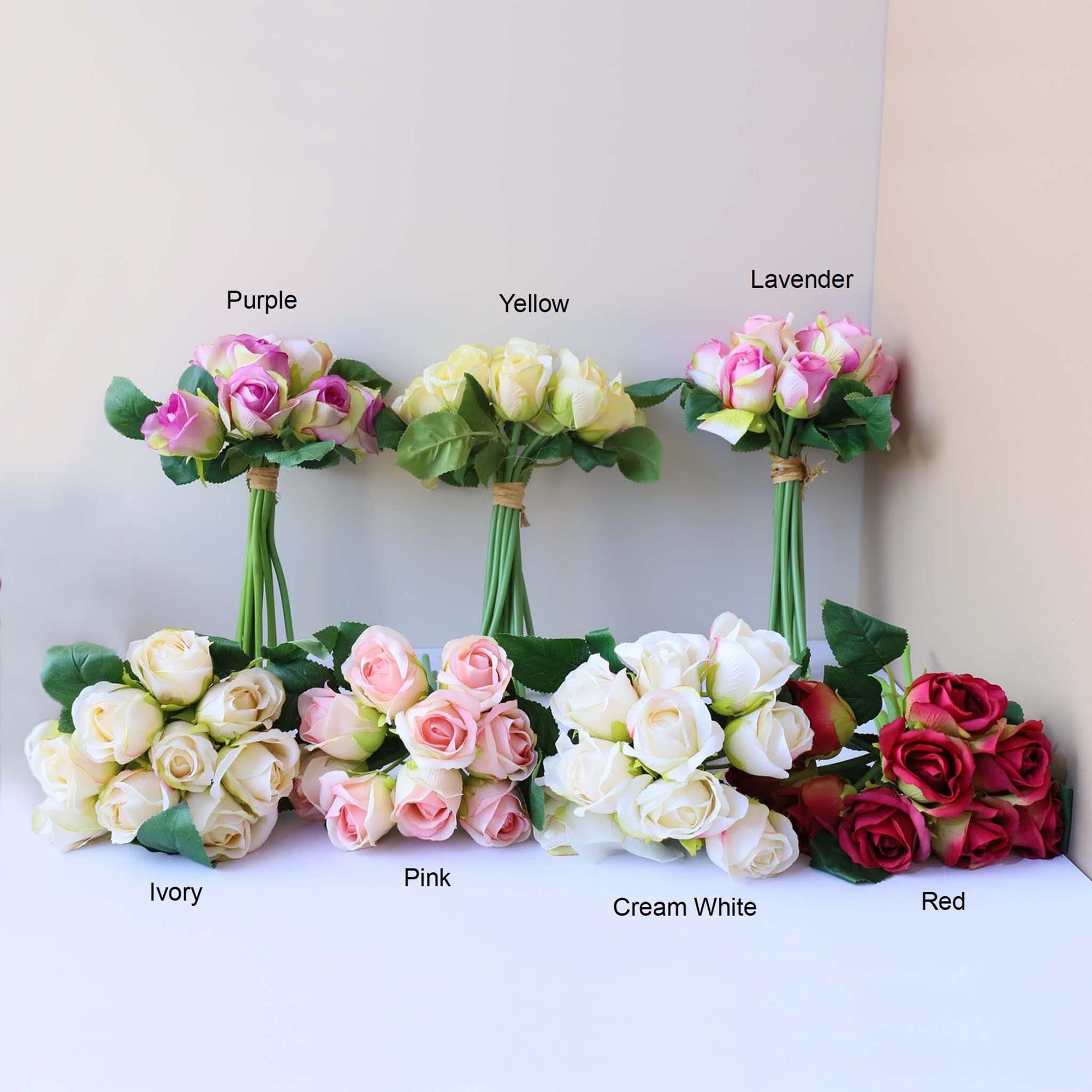 Small Flower Bouquet Silk Roses Bunches