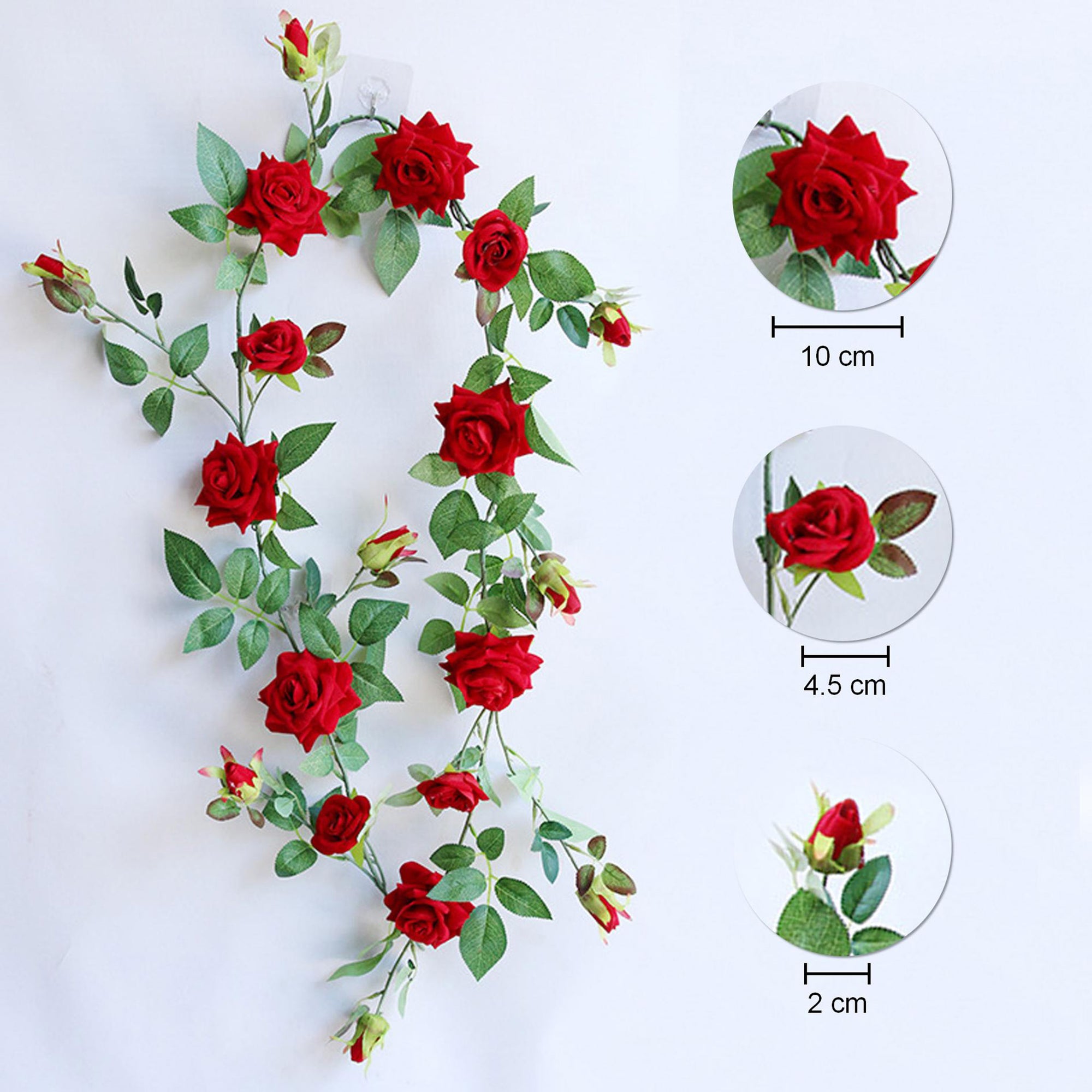 Fake Flower Garland for Fence Decor 65"