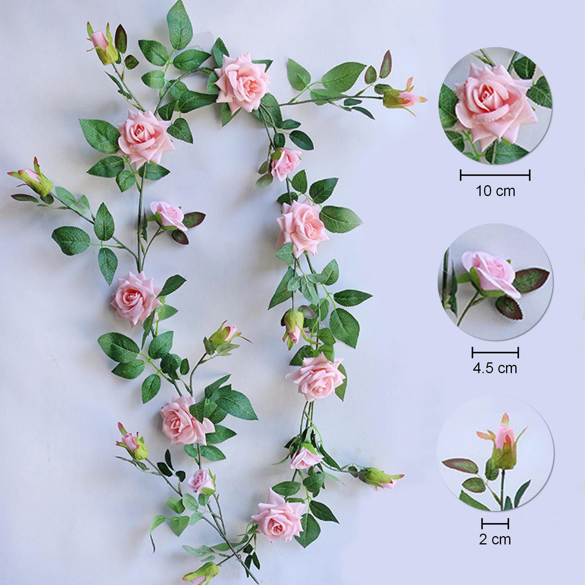Fake Flower Garland for Fence Decor 65"