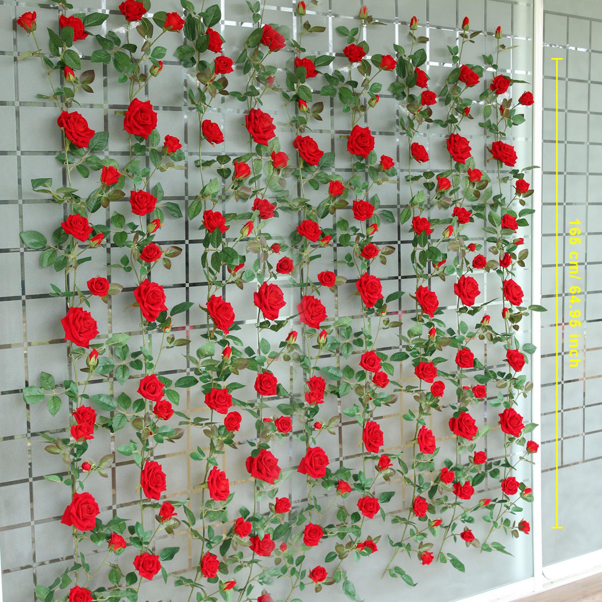 Fake Flower Garland for Fence Decor 65"