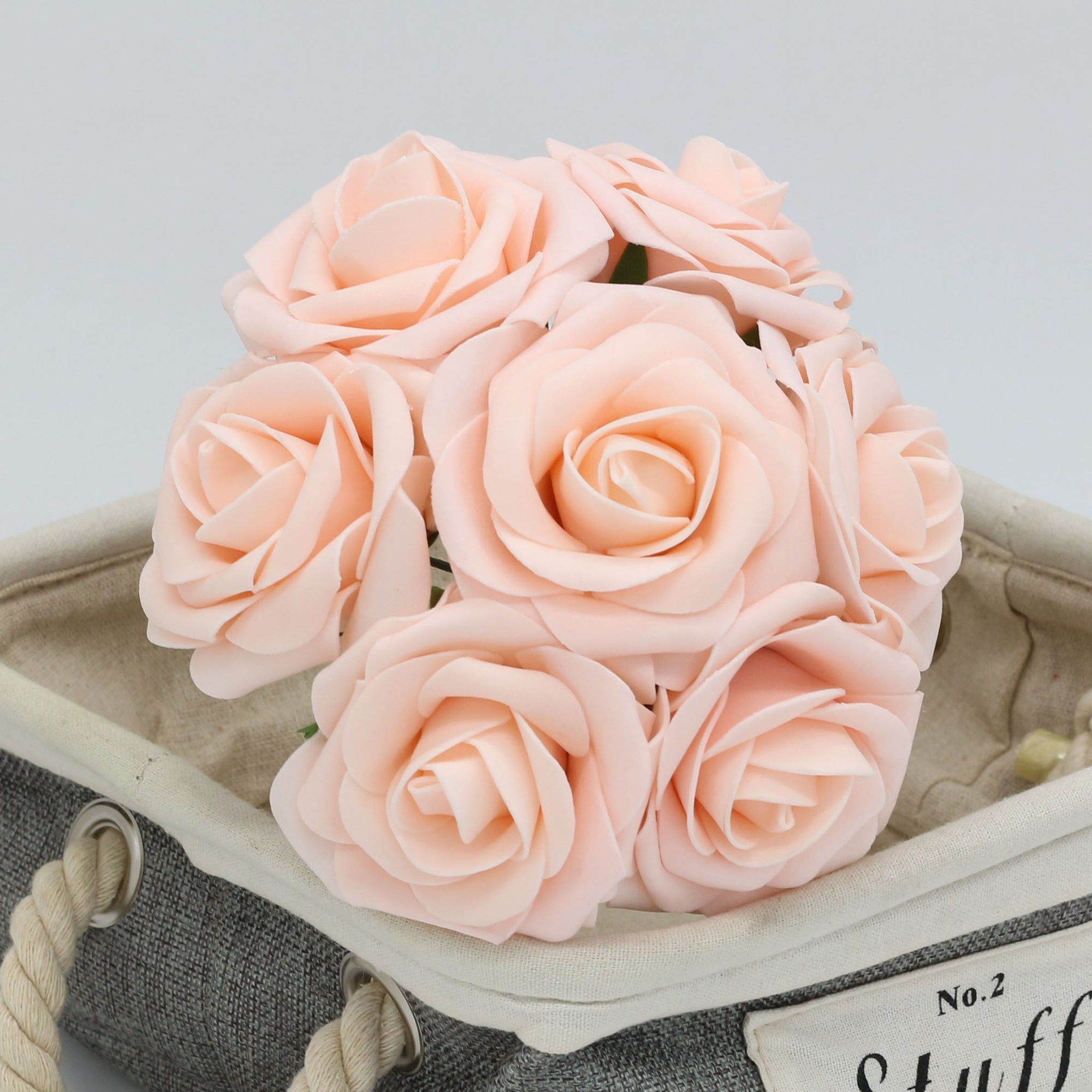 Pink Blush Flowers Foam Roses Artificial Wedding Flowers