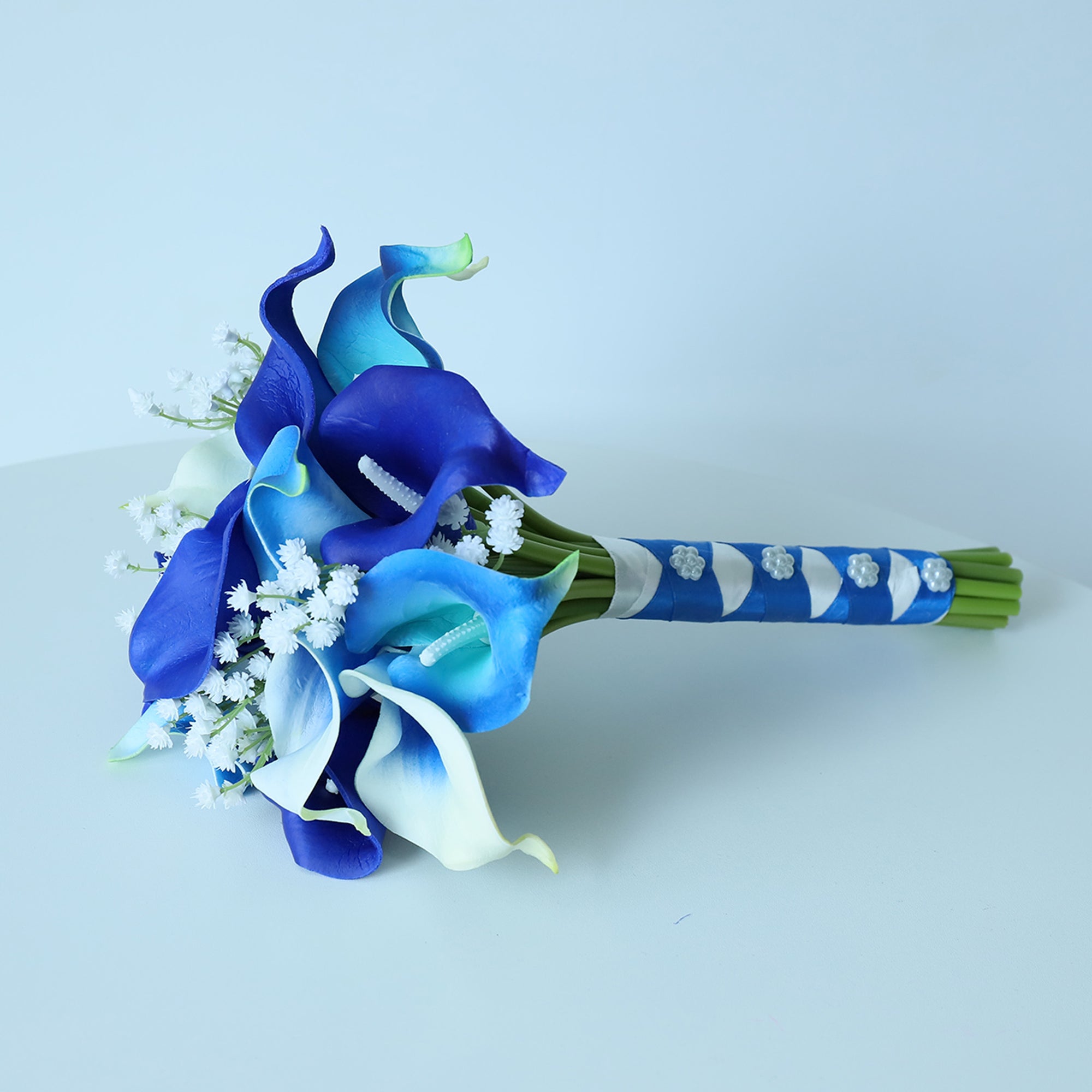 Royal Blue Calla Lily Wedding Bouquets Boutonnieres Corsages