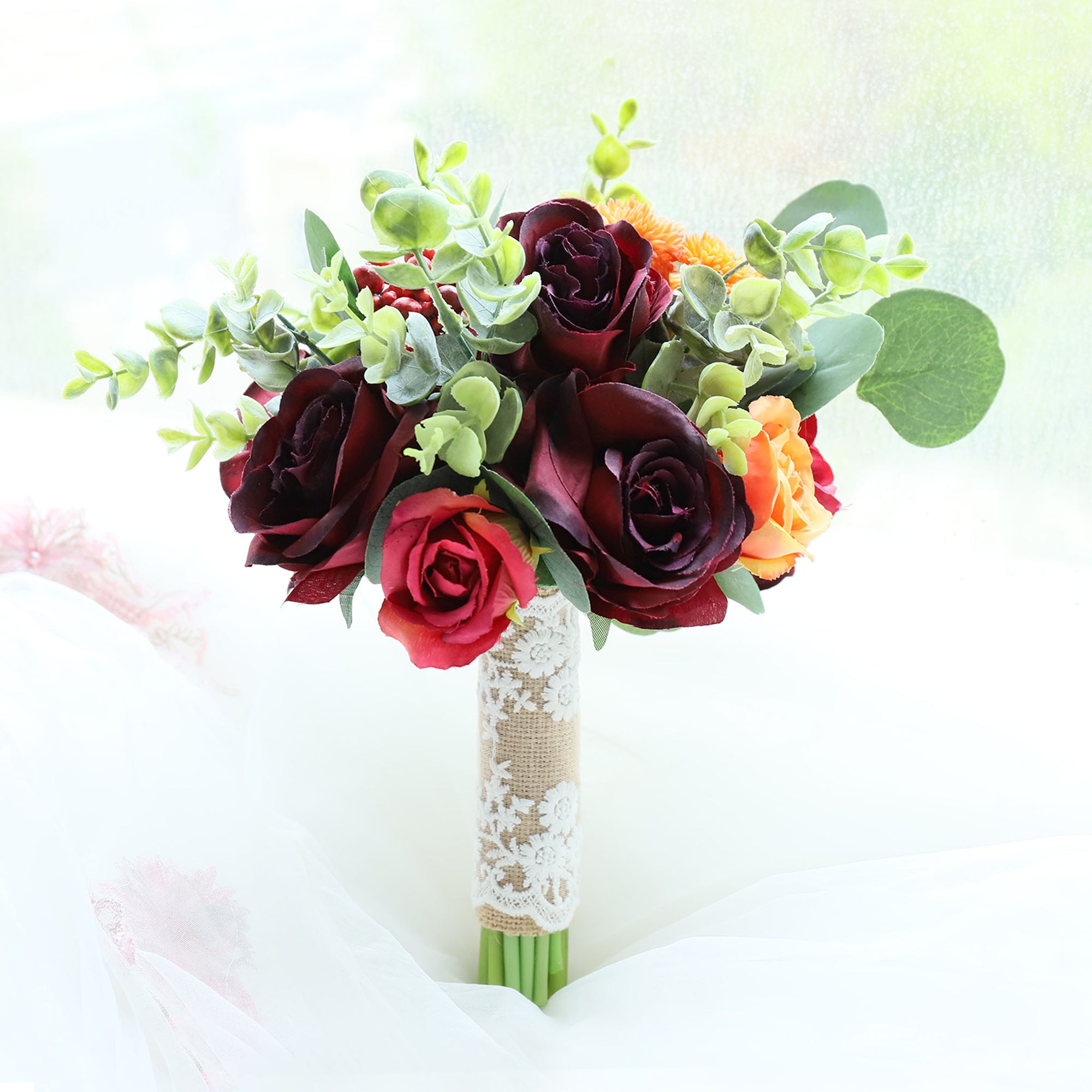 Bridesmaid Rustic Bouquet Roses Greenery Bouquet