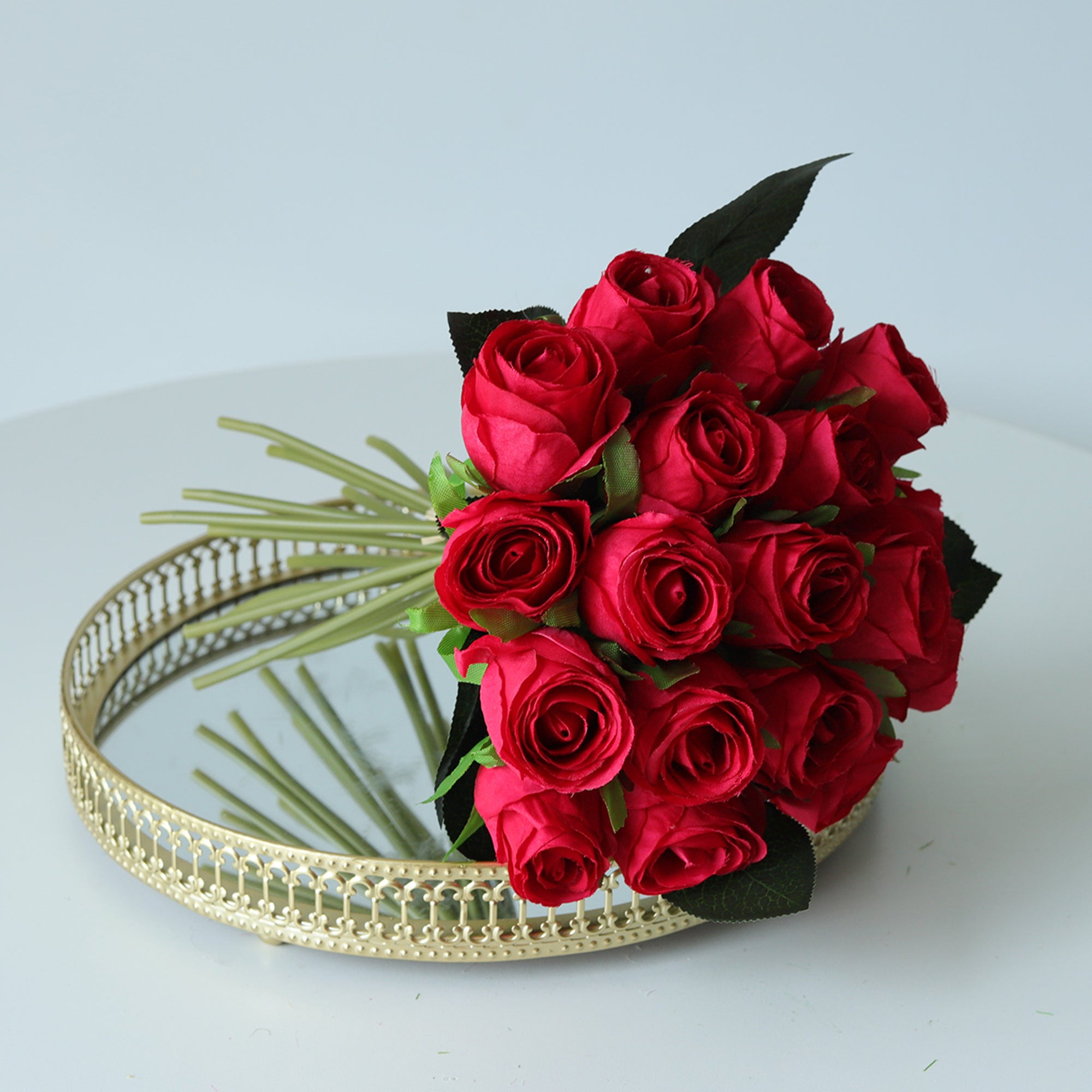 Artificial Silk Rose Buds Bouquet