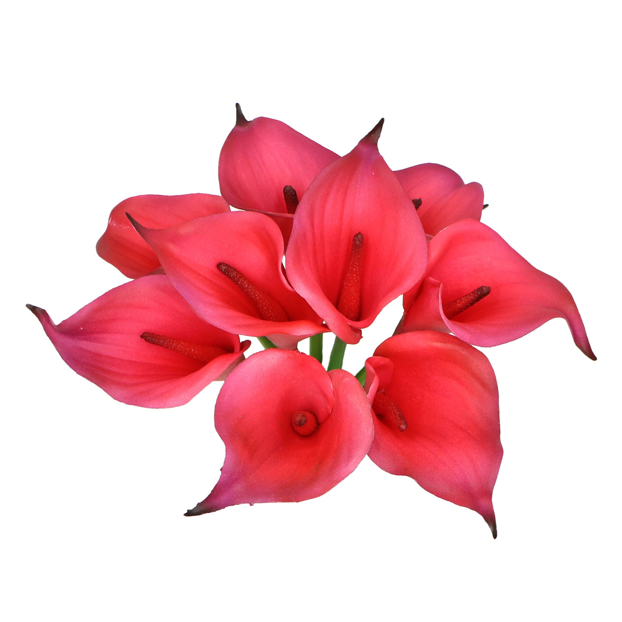 Red Flowers Real Touch Calla Lilies Bouquet for Corsages Boutonnieres