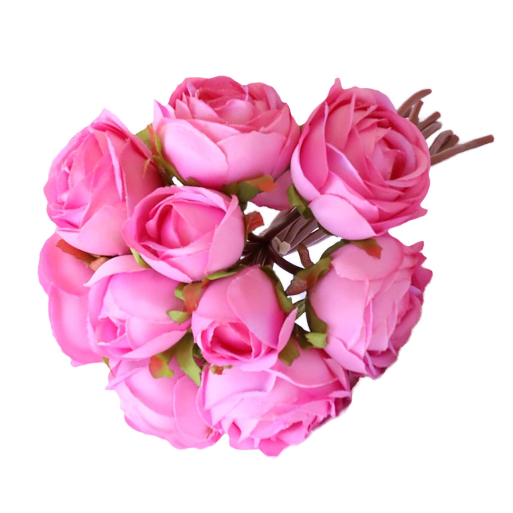 Silk Tea Roses Small Peony Wedding Flowers Bouquet