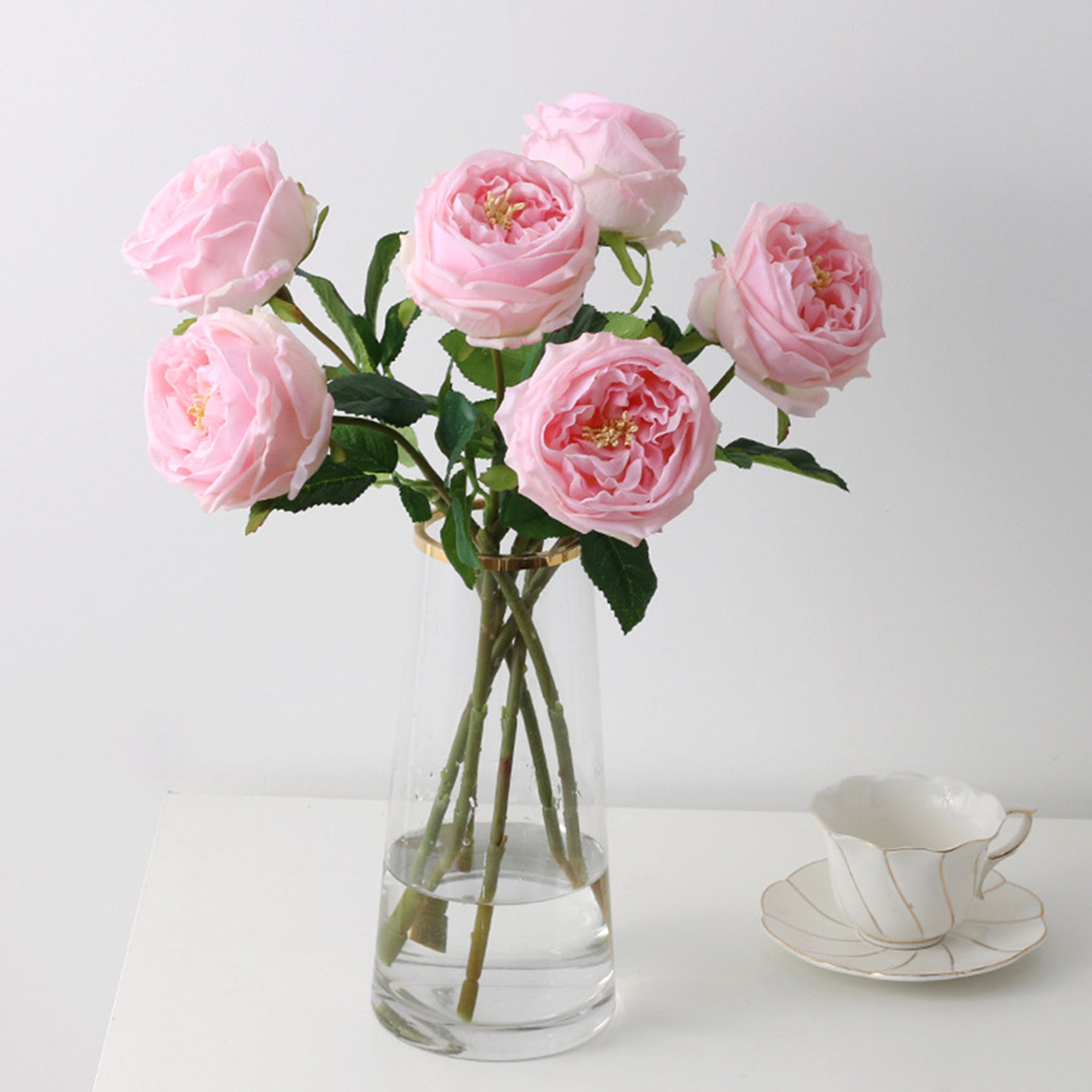 Austin Cabbage Roses Real Touch Flowers