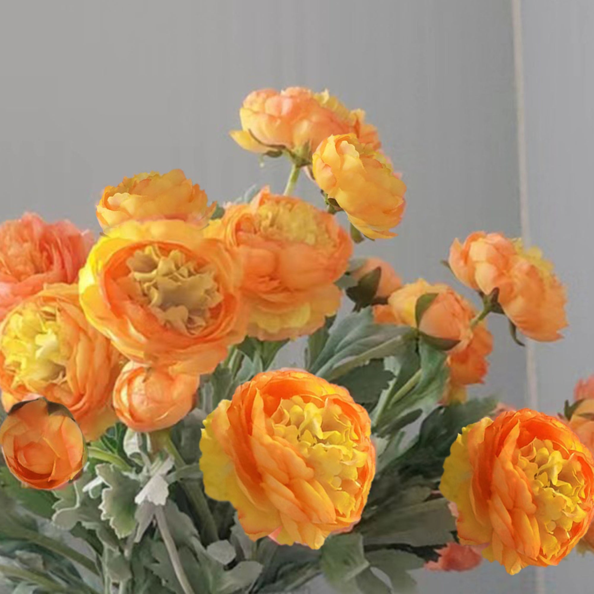 Artificial Ranunculus Flower Branch for Home Arrangement